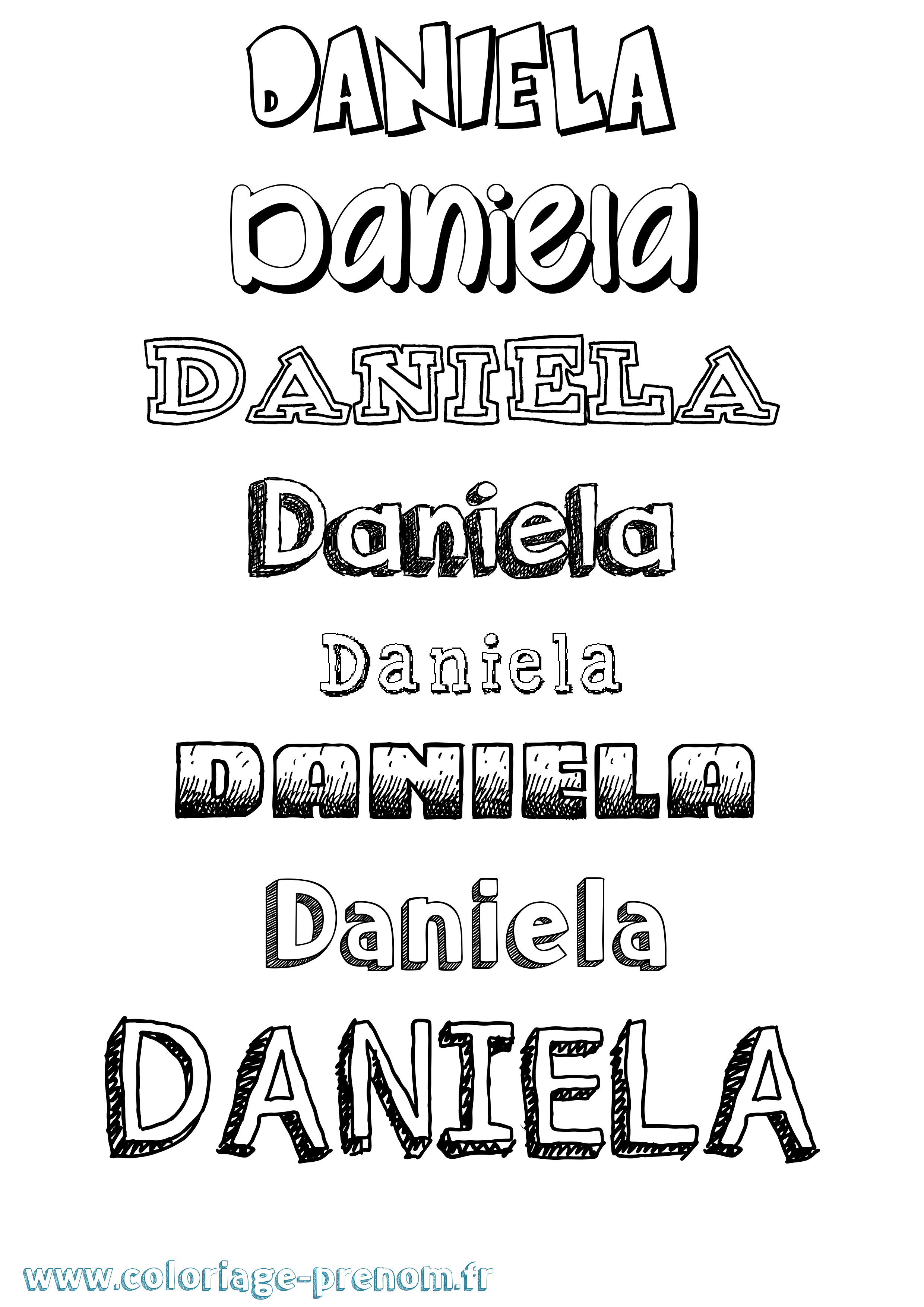 Coloriage Daniela Coloriage prénom Daniela
