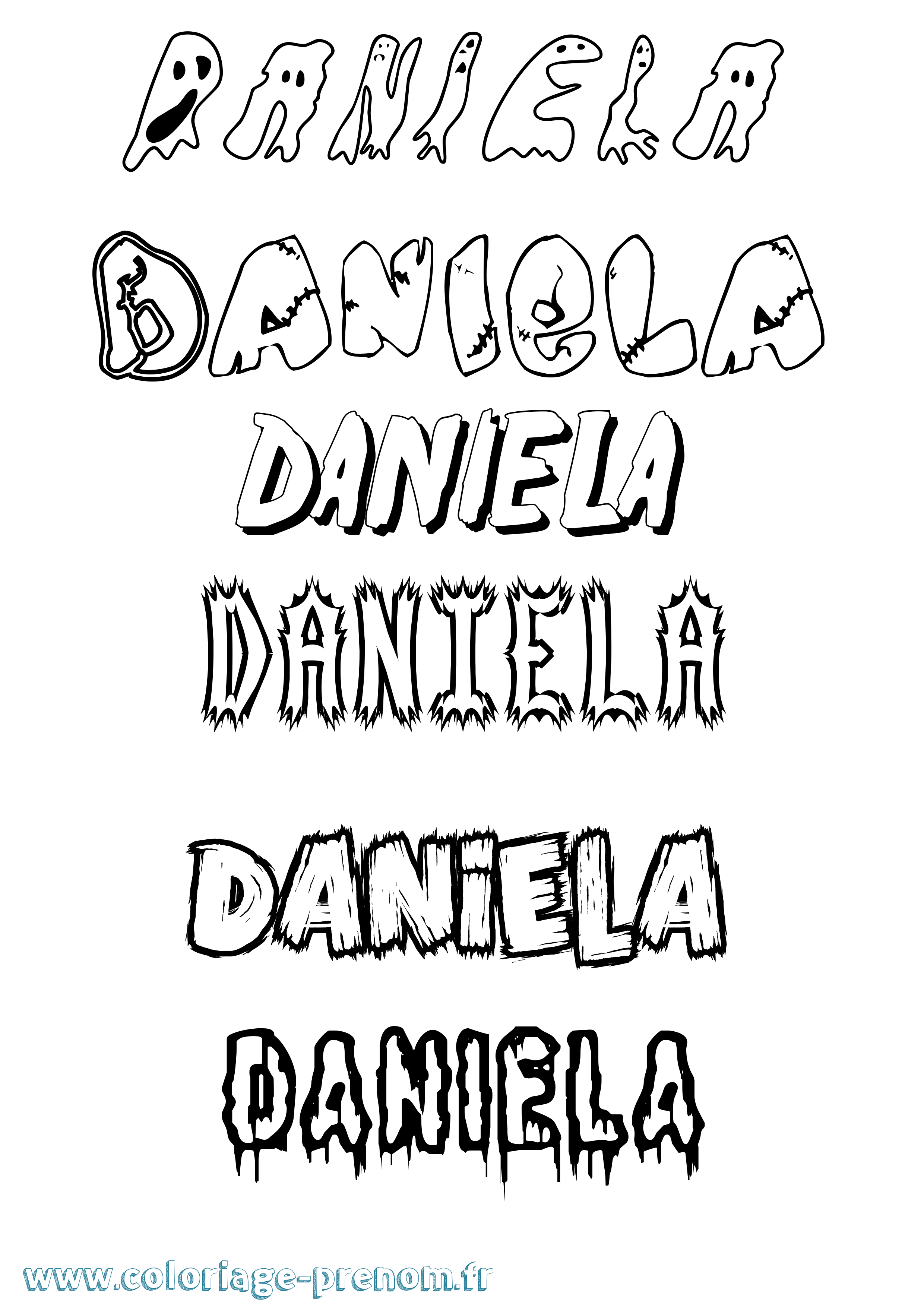 Coloriage prénom Daniela Frisson