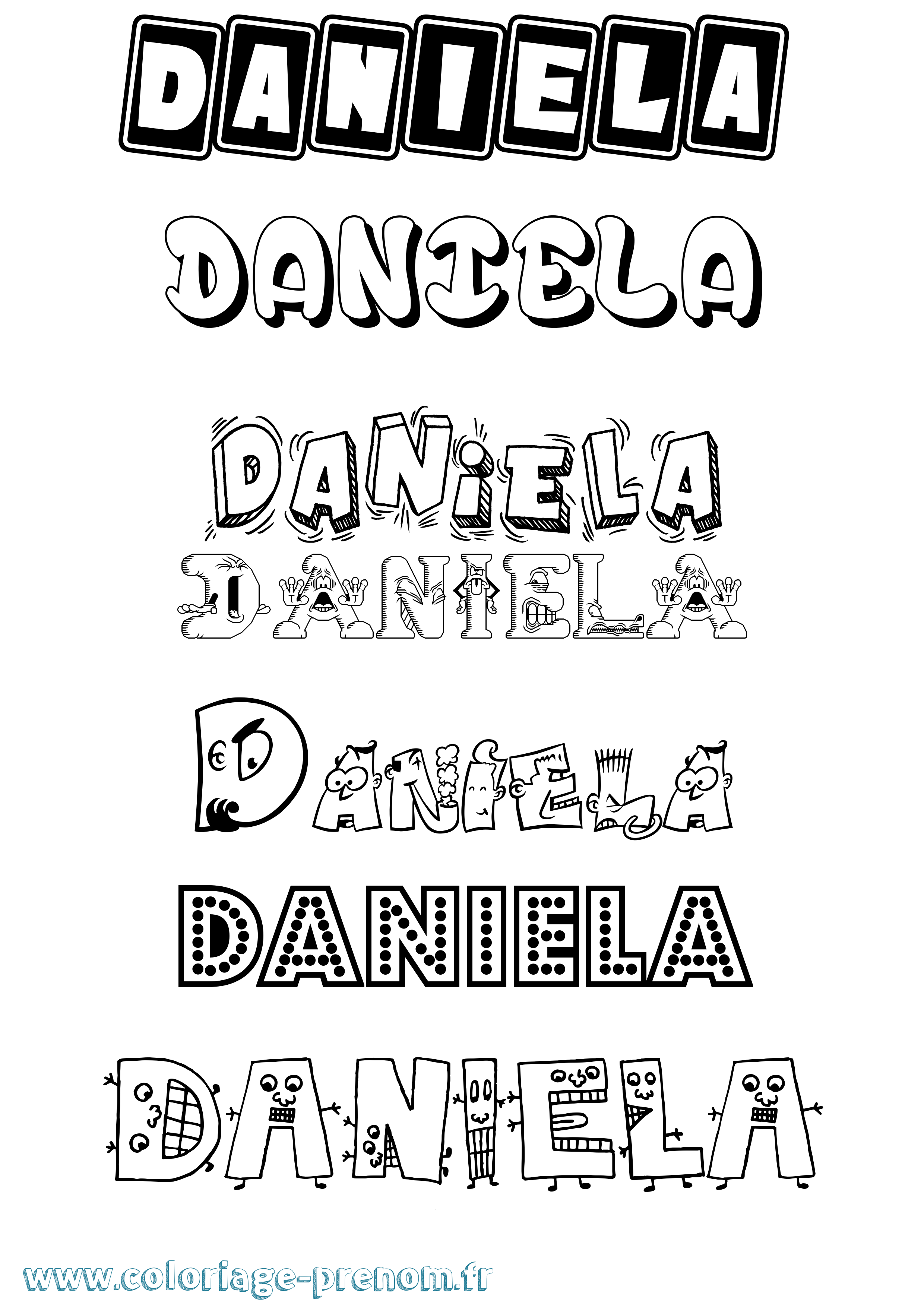 Coloriage Daniela Coloriage prénom Daniela