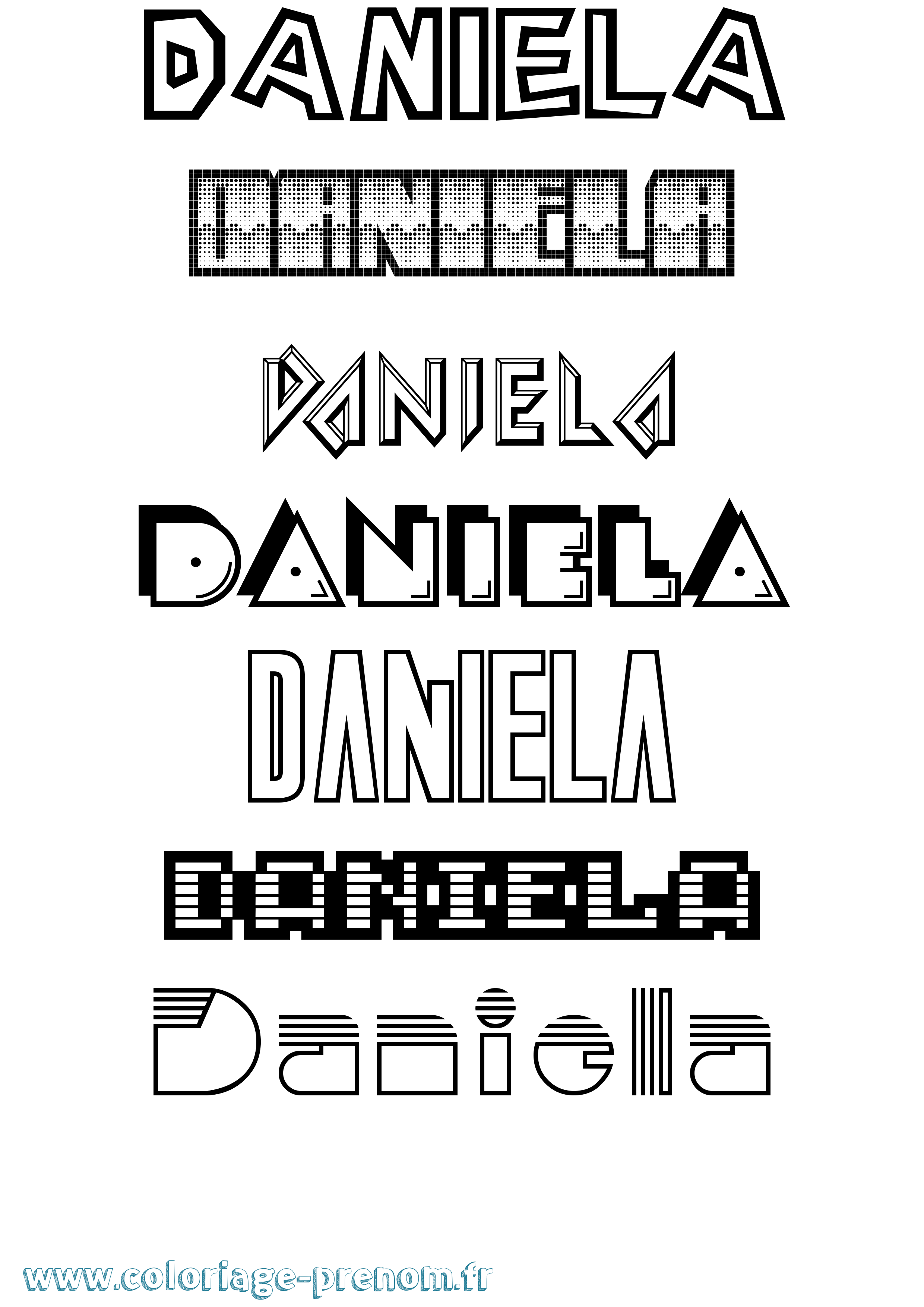 Coloriage Daniela Coloriage prénom Daniela