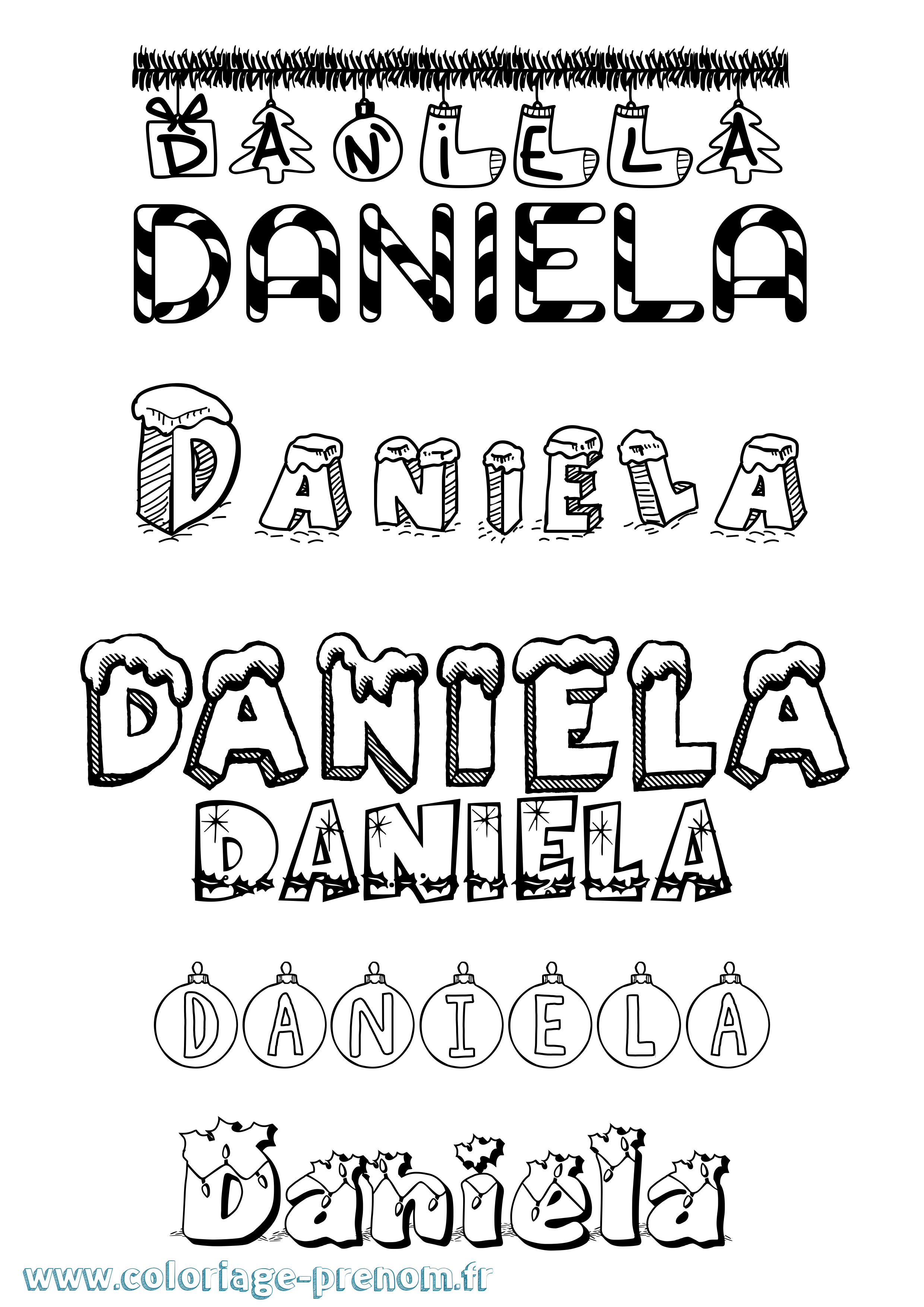 Coloriage Daniela Coloriage prénom Daniela