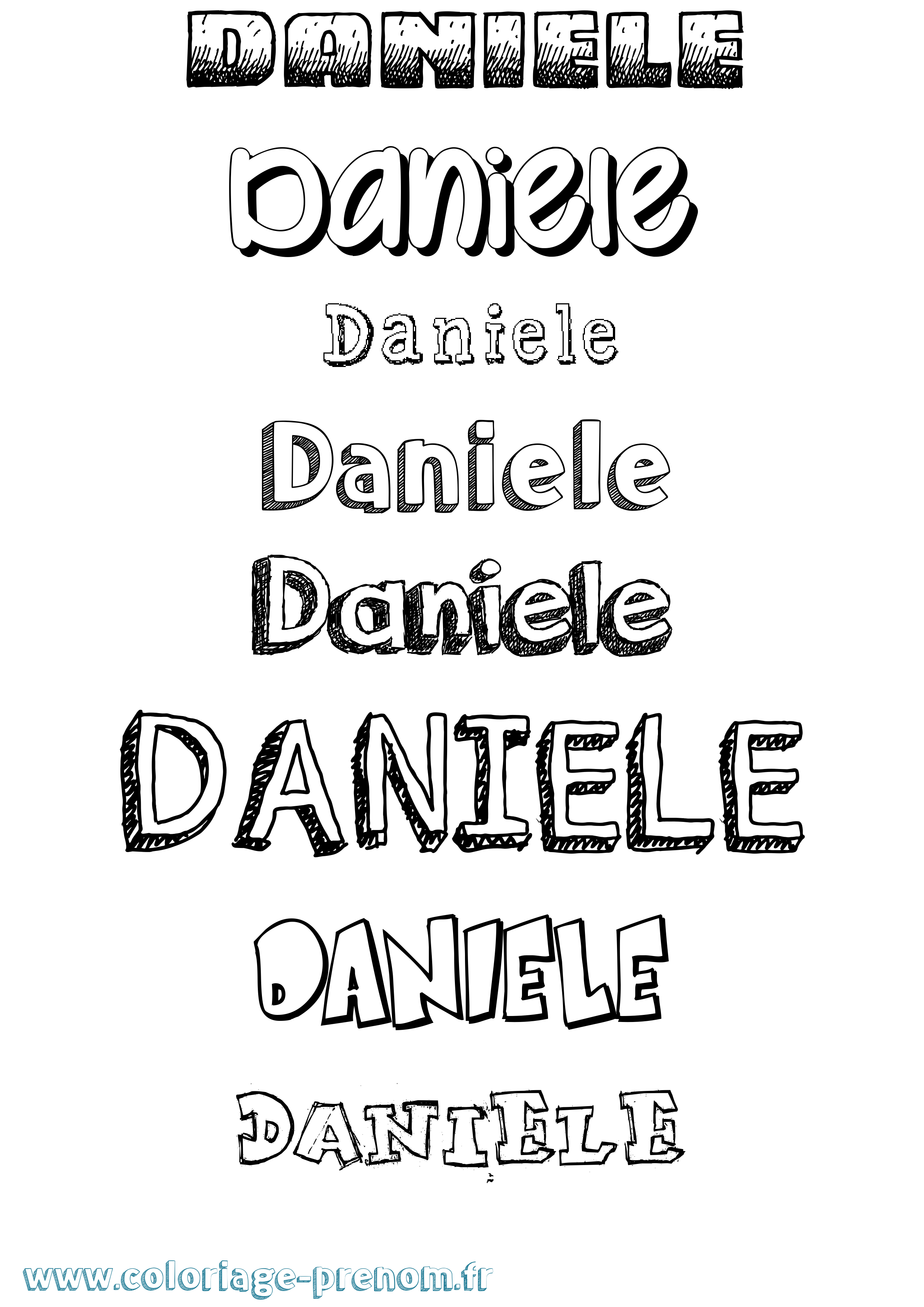 Coloriage prénom Daniele Dessiné