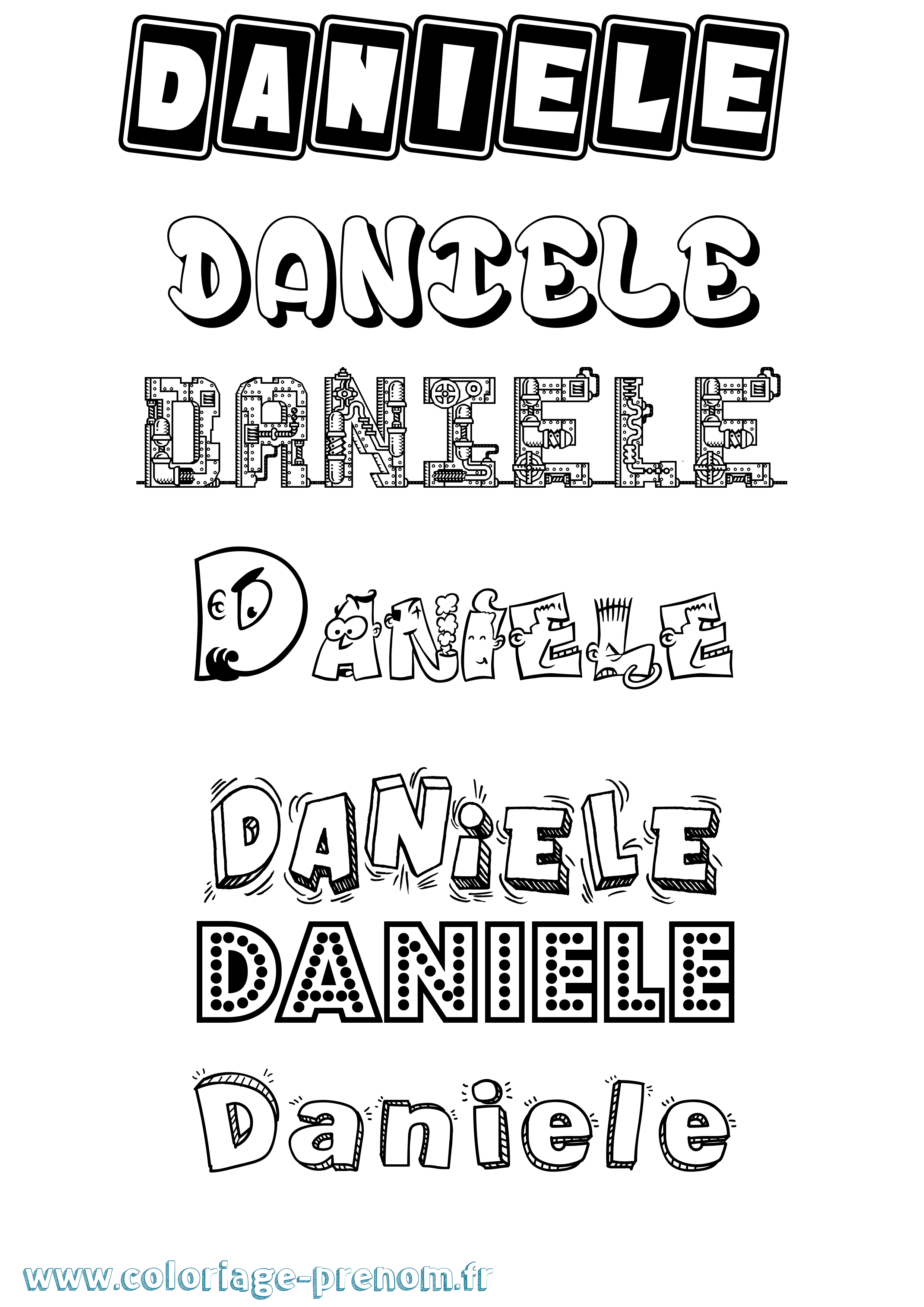 Coloriage Daniele Fun Coloriage prénom Daniele Fun