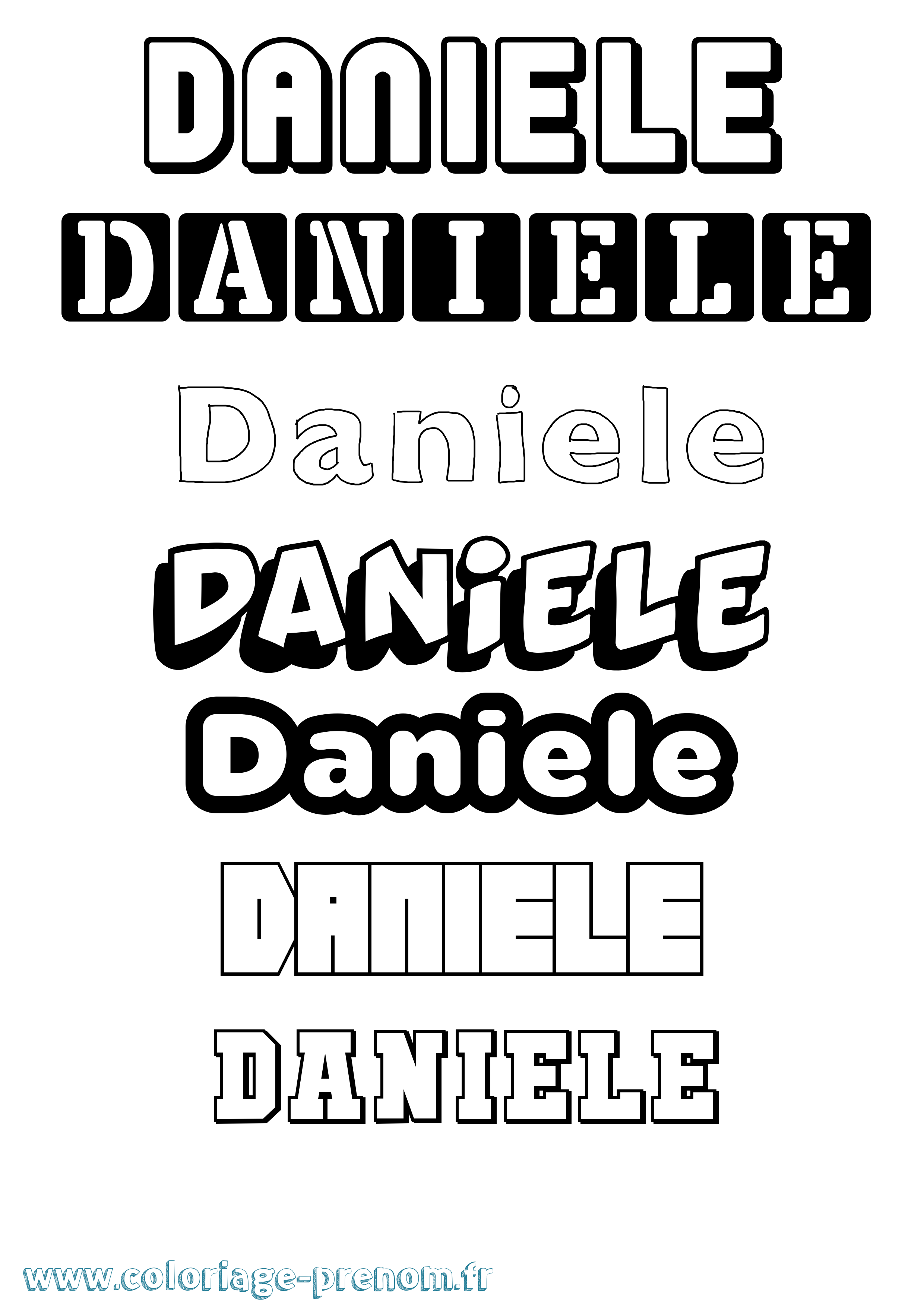 Coloriage prénom Daniele Simple
