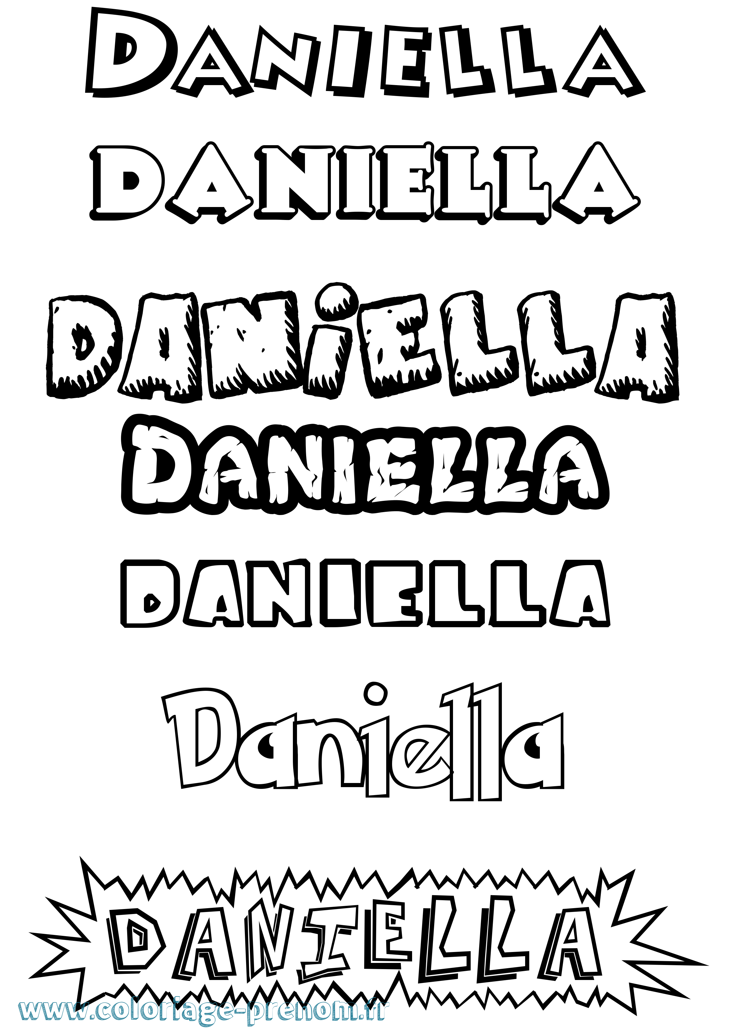 Coloriage prénom Daniella Dessin Animé