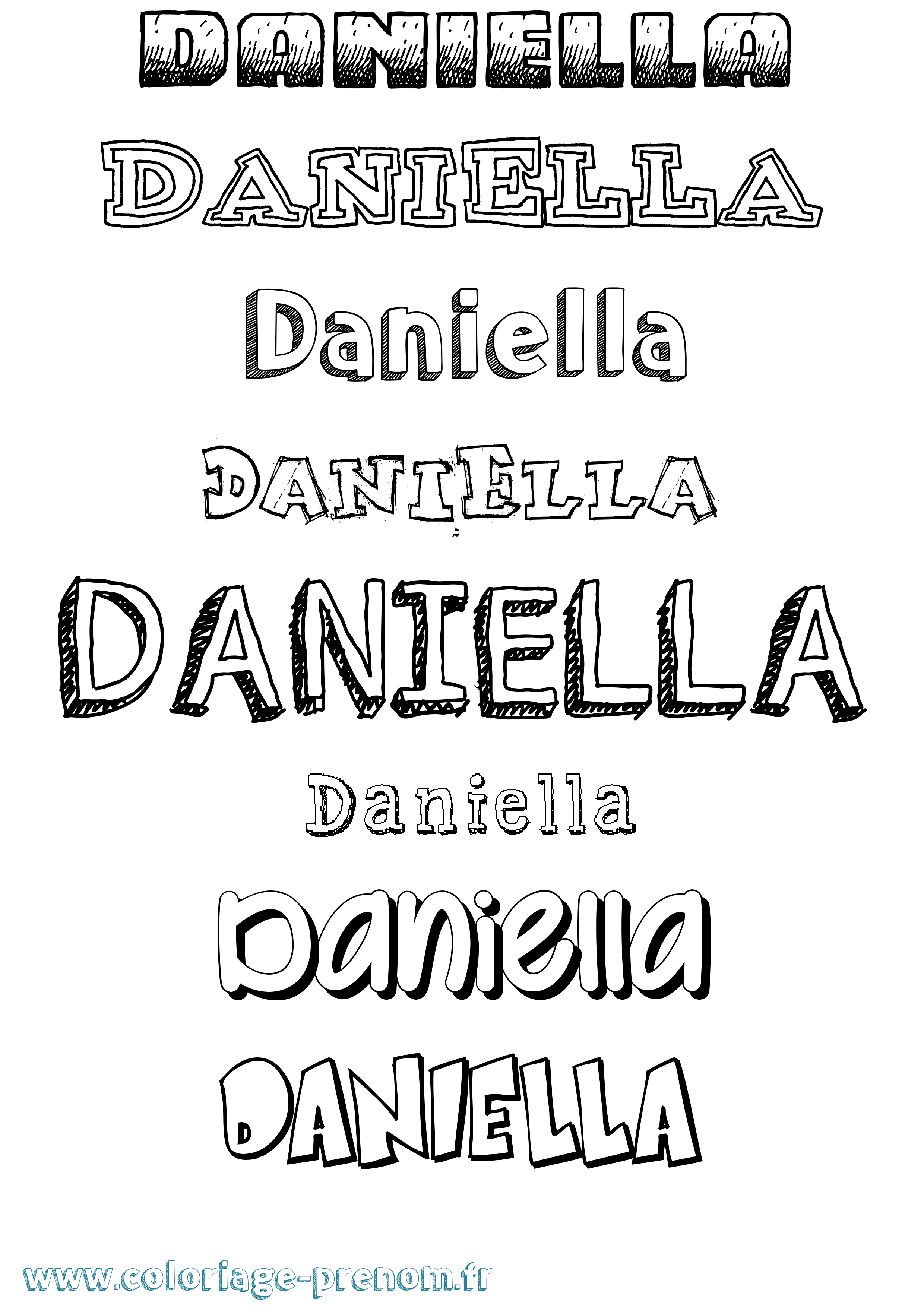Coloriage prénom Daniella Dessiné