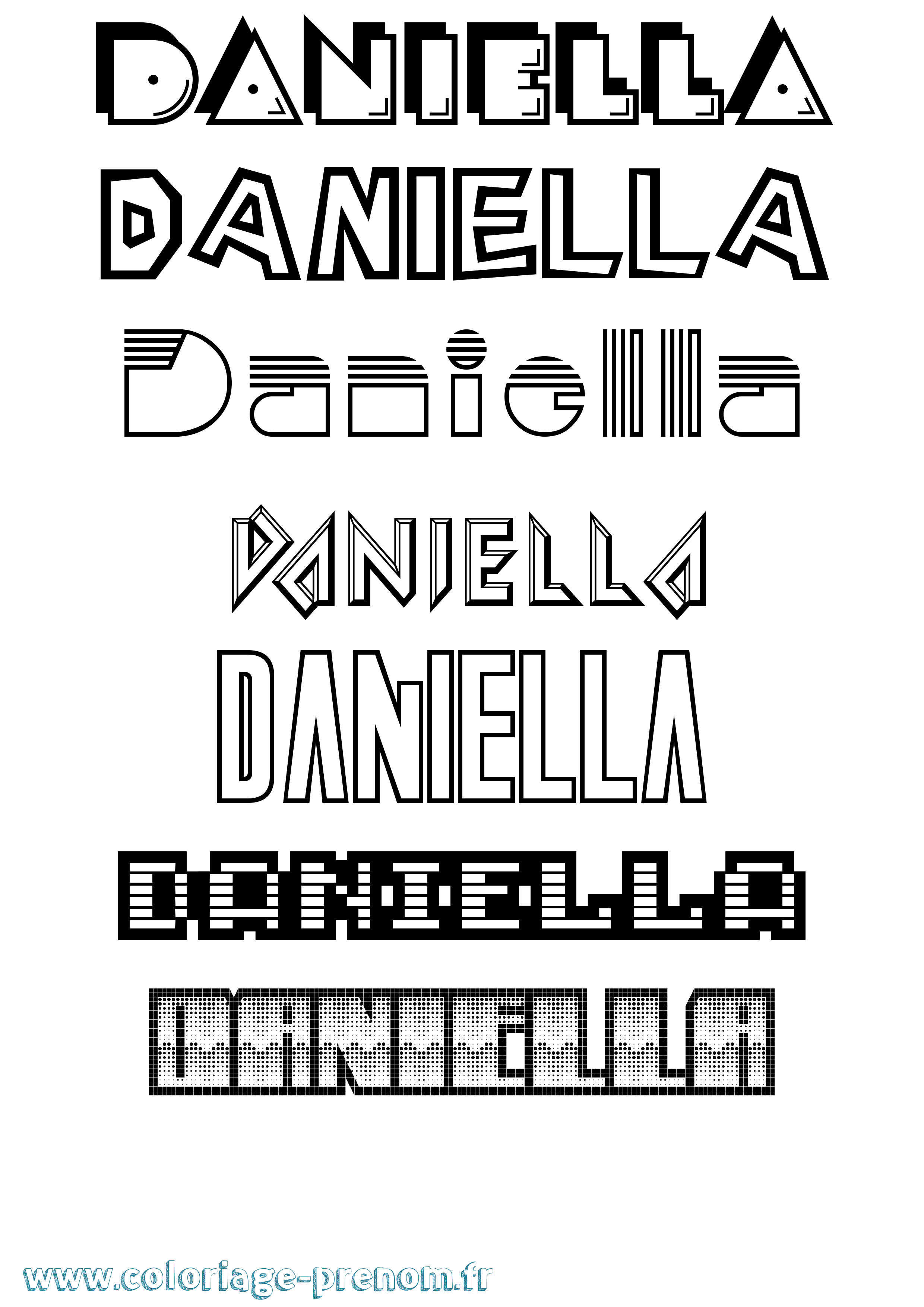 Coloriage prénom Daniella Jeux Vidéos