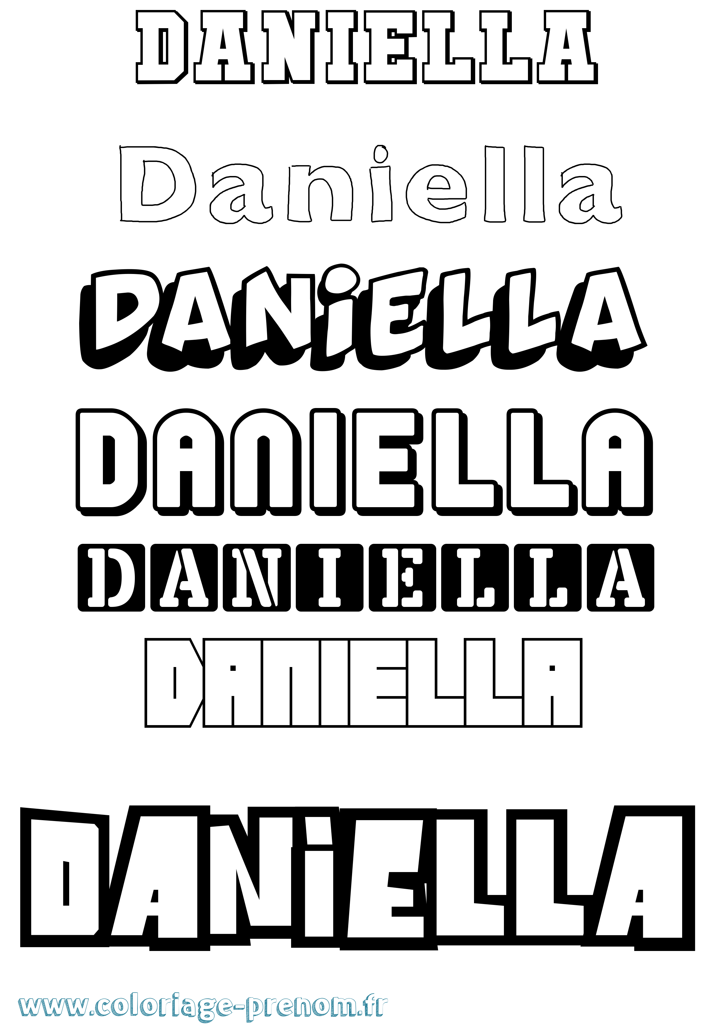 Coloriage prénom Daniella Simple