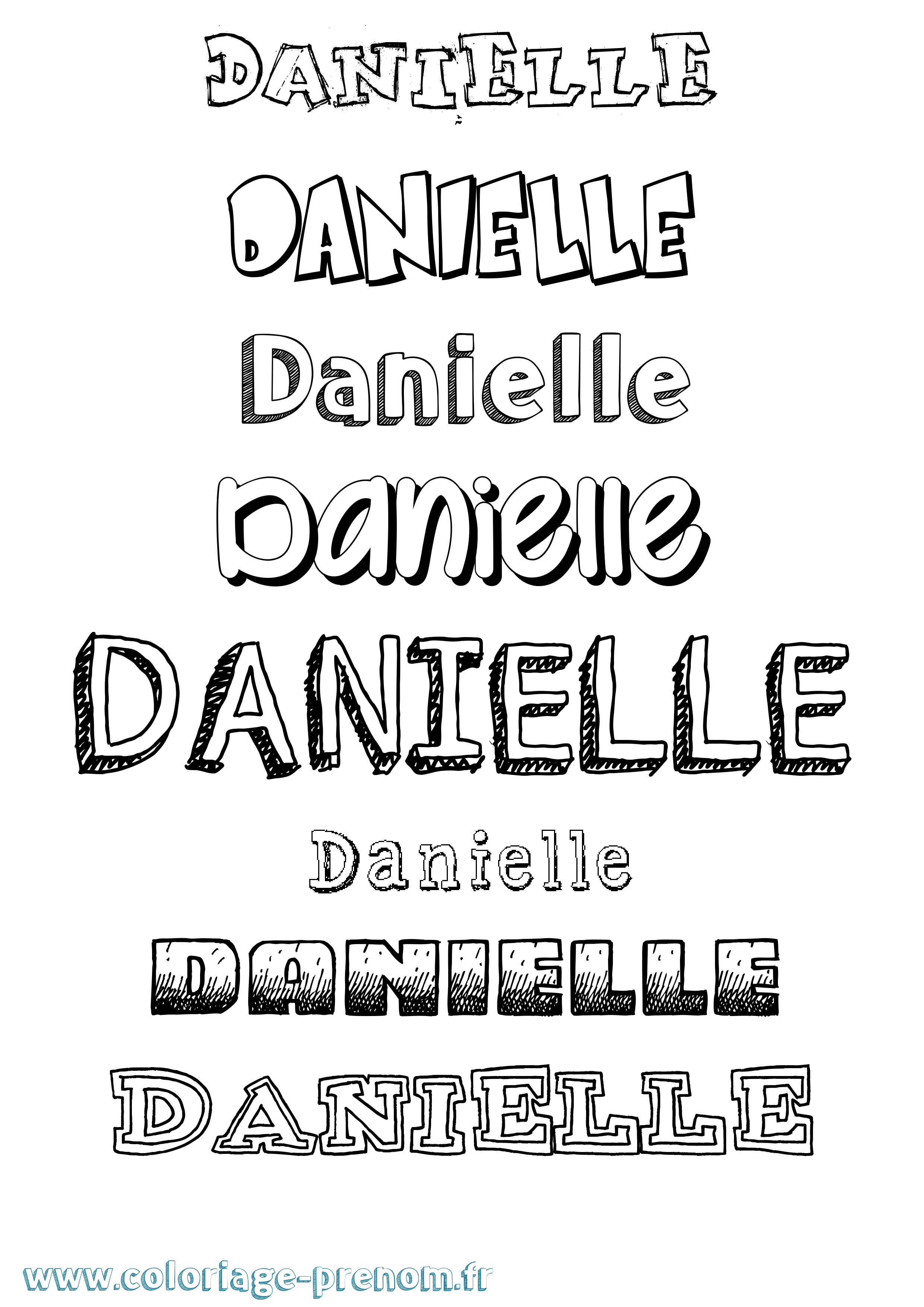 Coloriage prénom Danielle Dessiné
