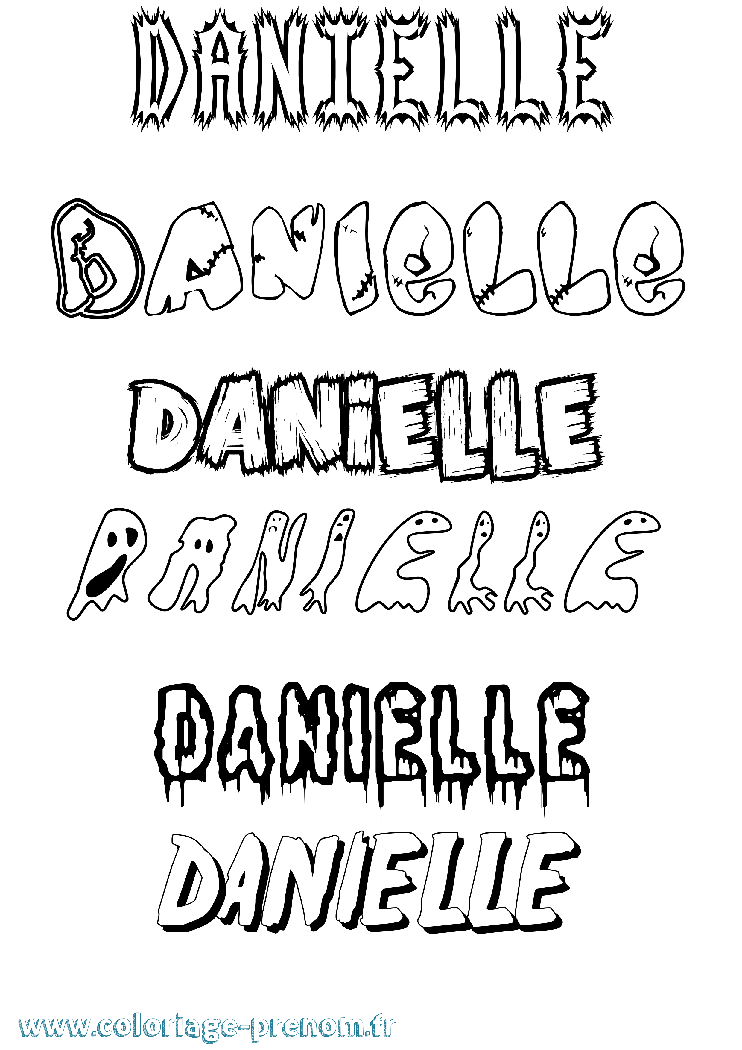 Coloriage prénom Danielle Frisson