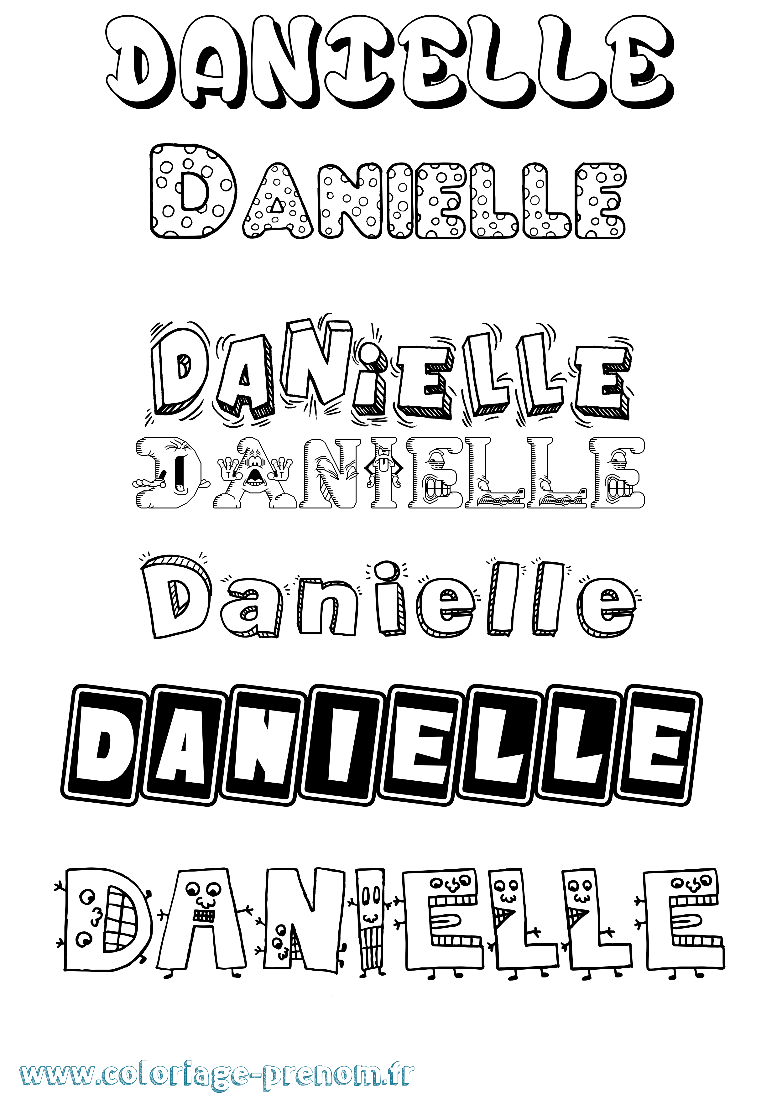 Coloriage prénom Danielle Fun