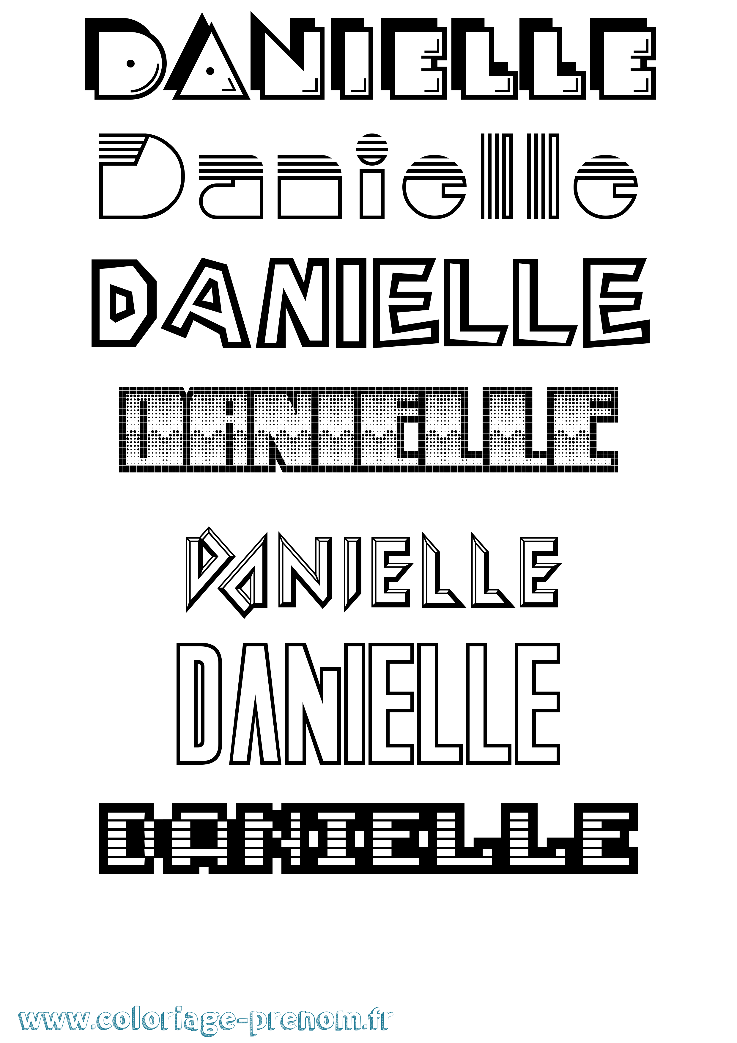 Coloriage prénom Danielle