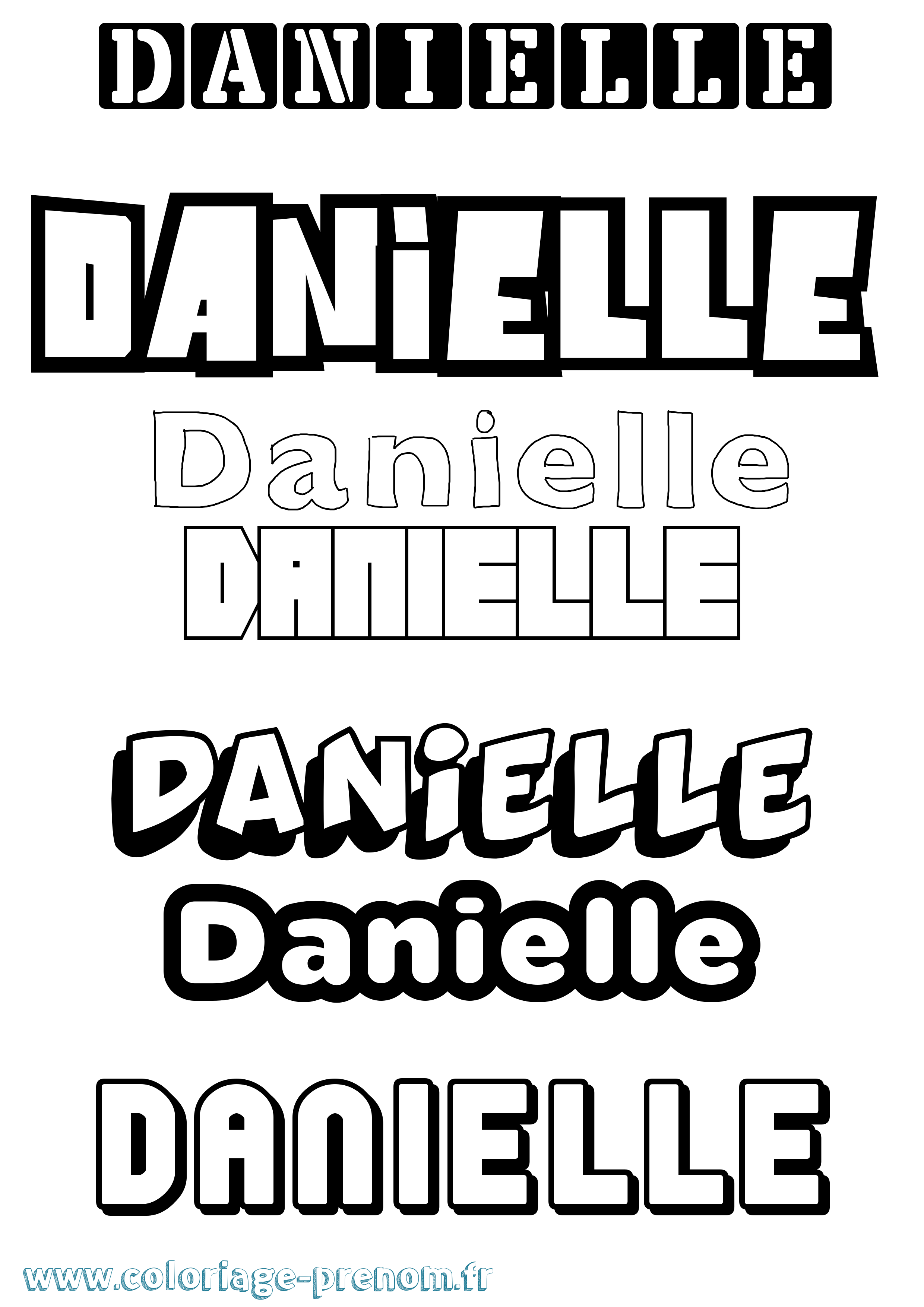 Coloriage prénom Danielle Simple