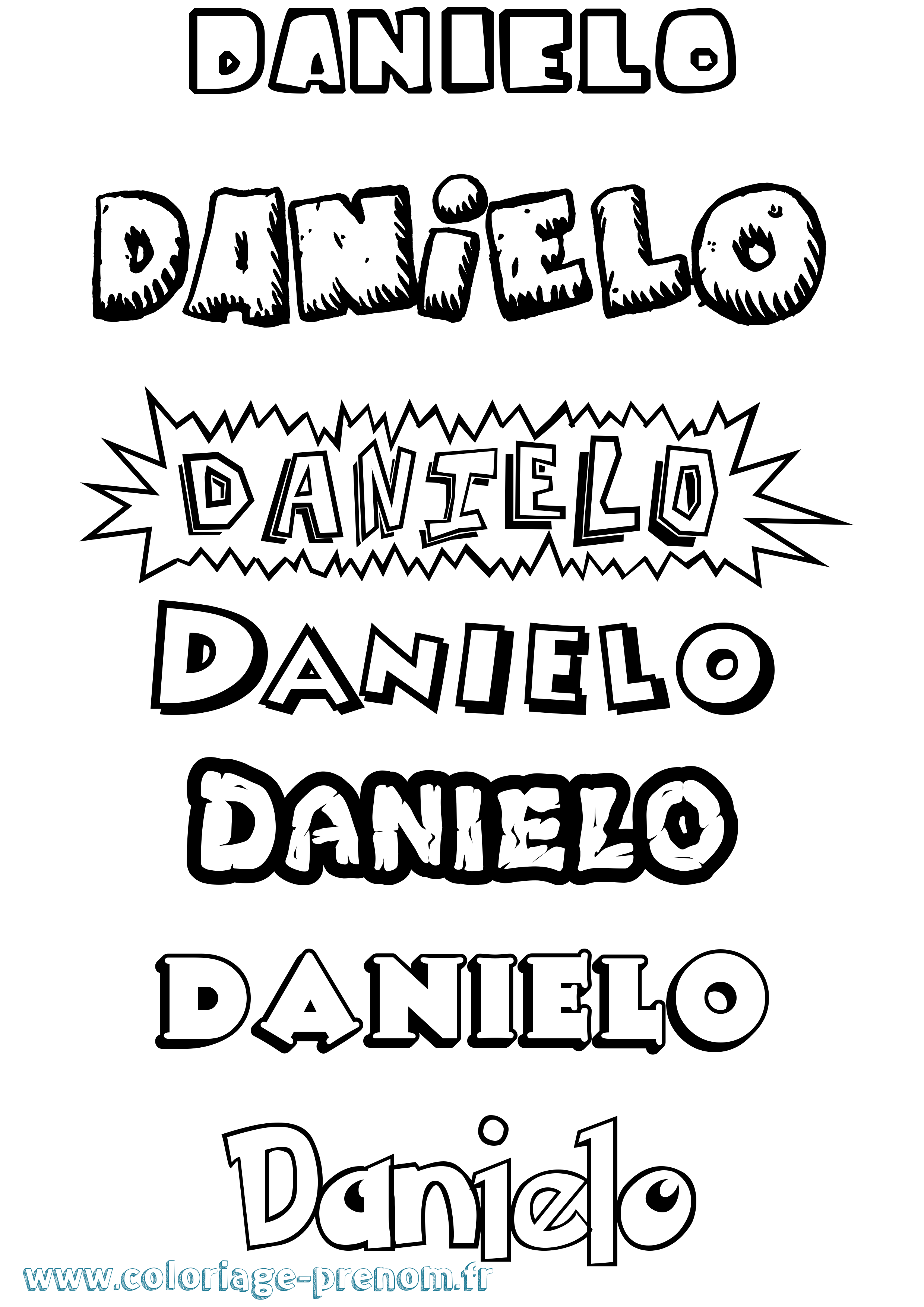 Coloriage prénom Danielo Dessin Animé