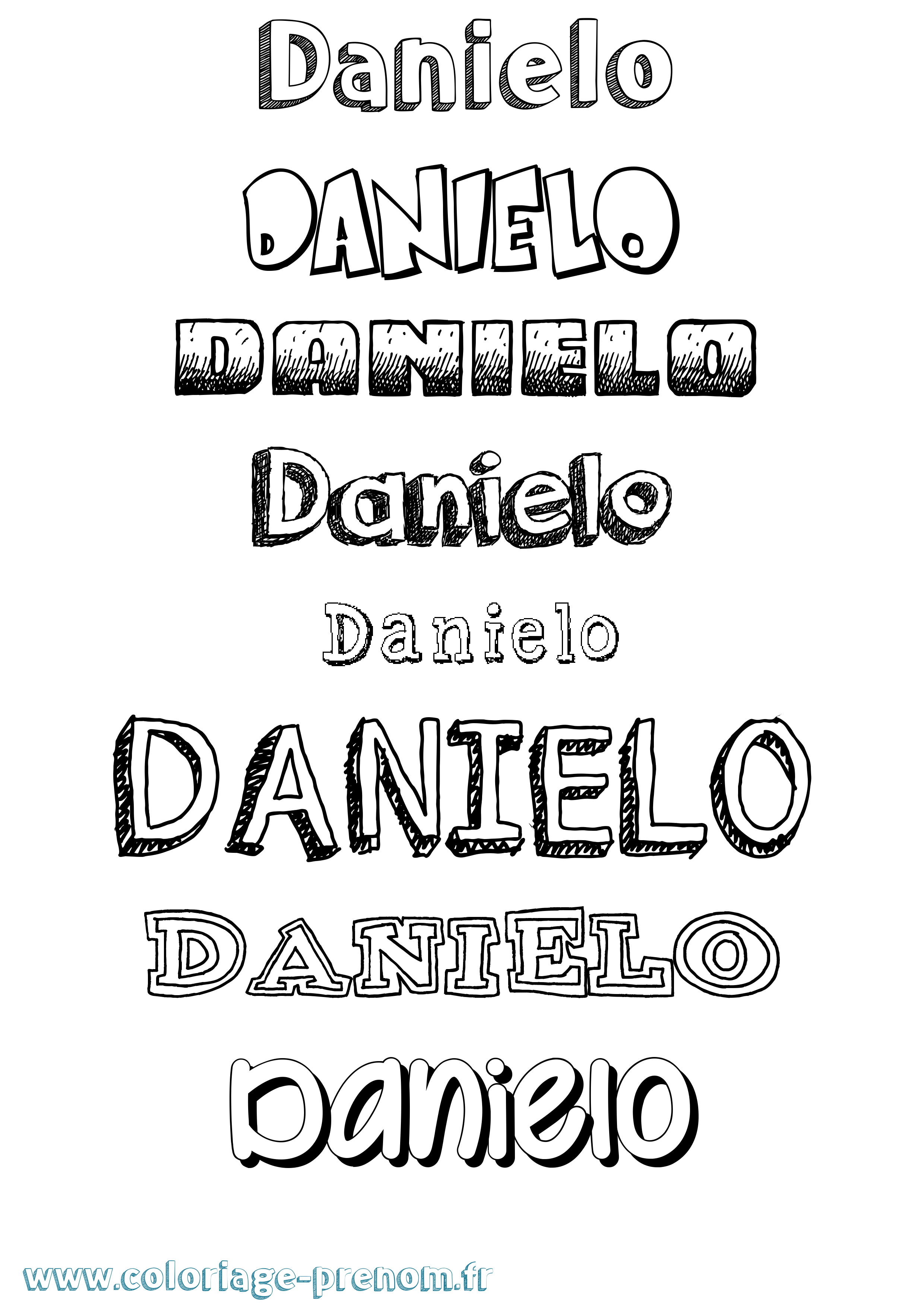Coloriage prénom Danielo Dessiné