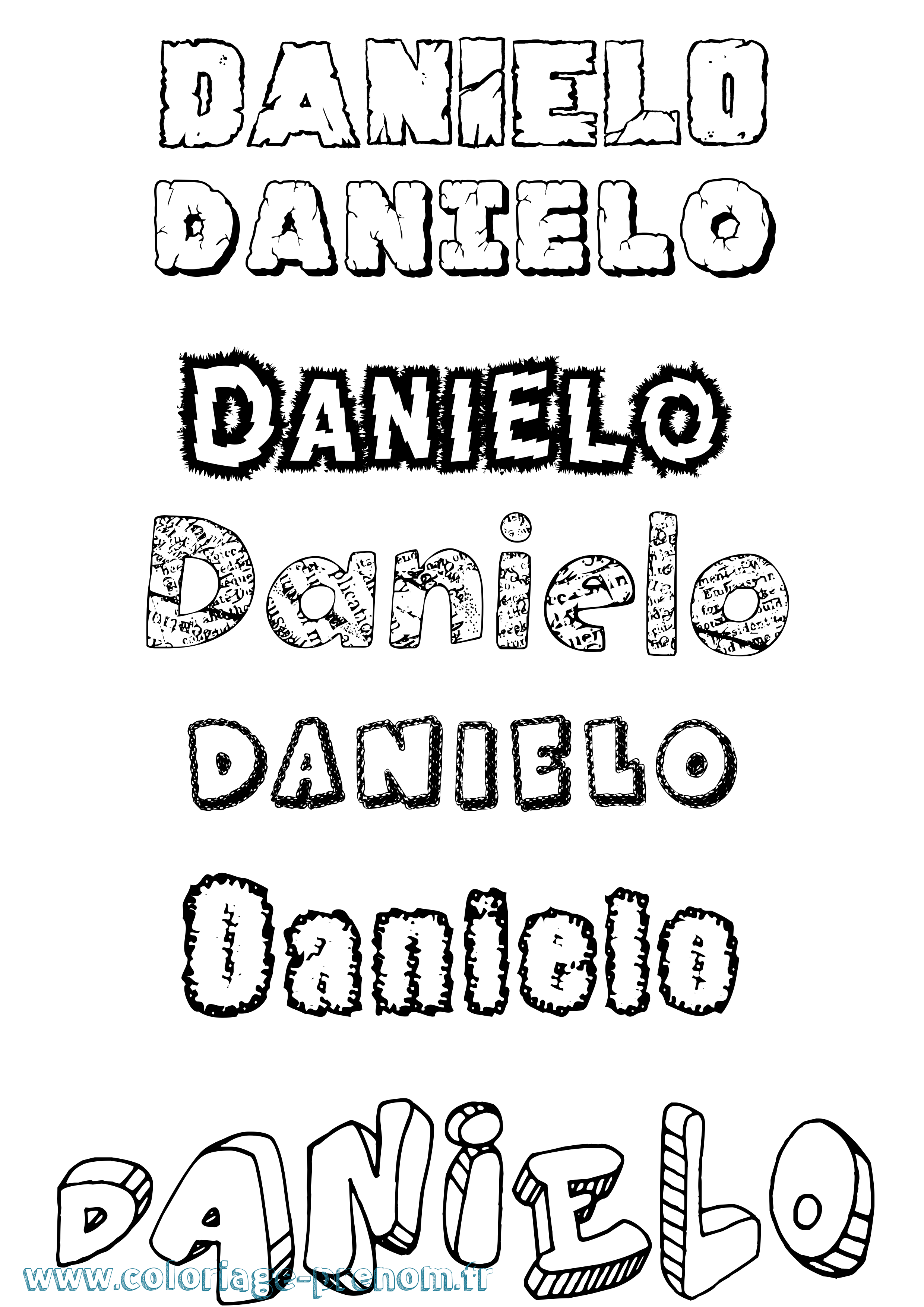 Coloriage prénom Danielo Destructuré