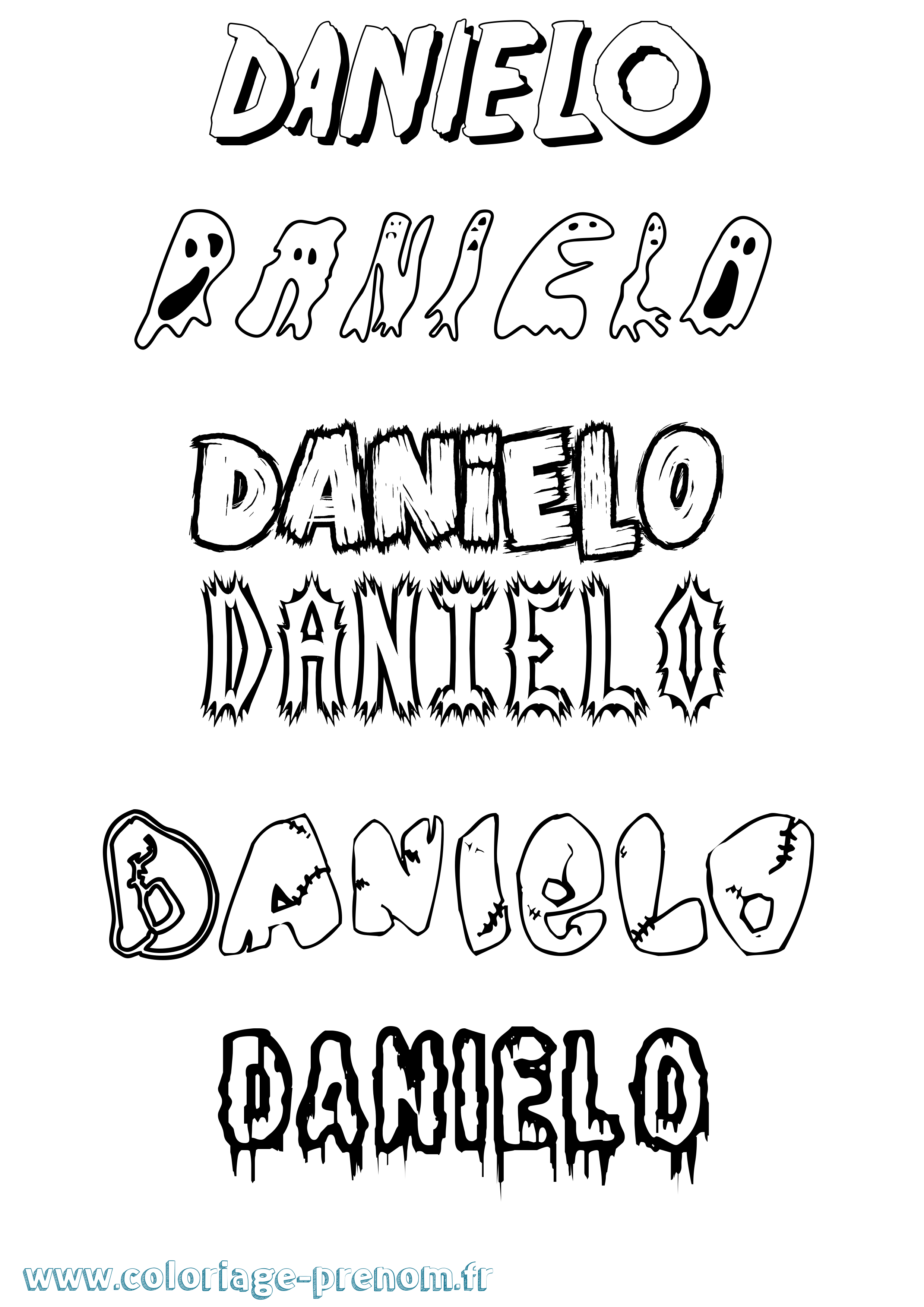 Coloriage prénom Danielo Frisson