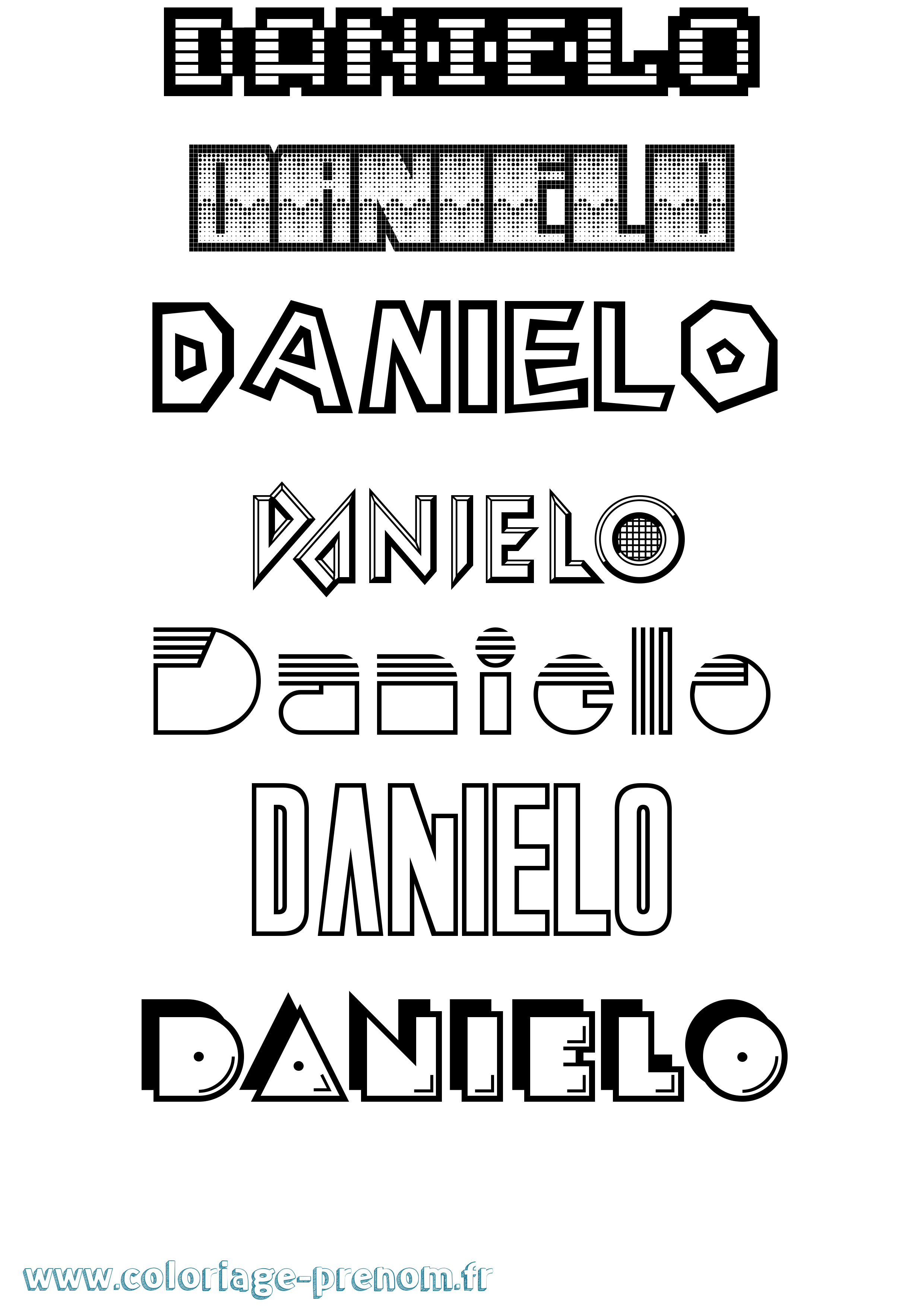 Coloriage prénom Danielo Jeux Vidéos