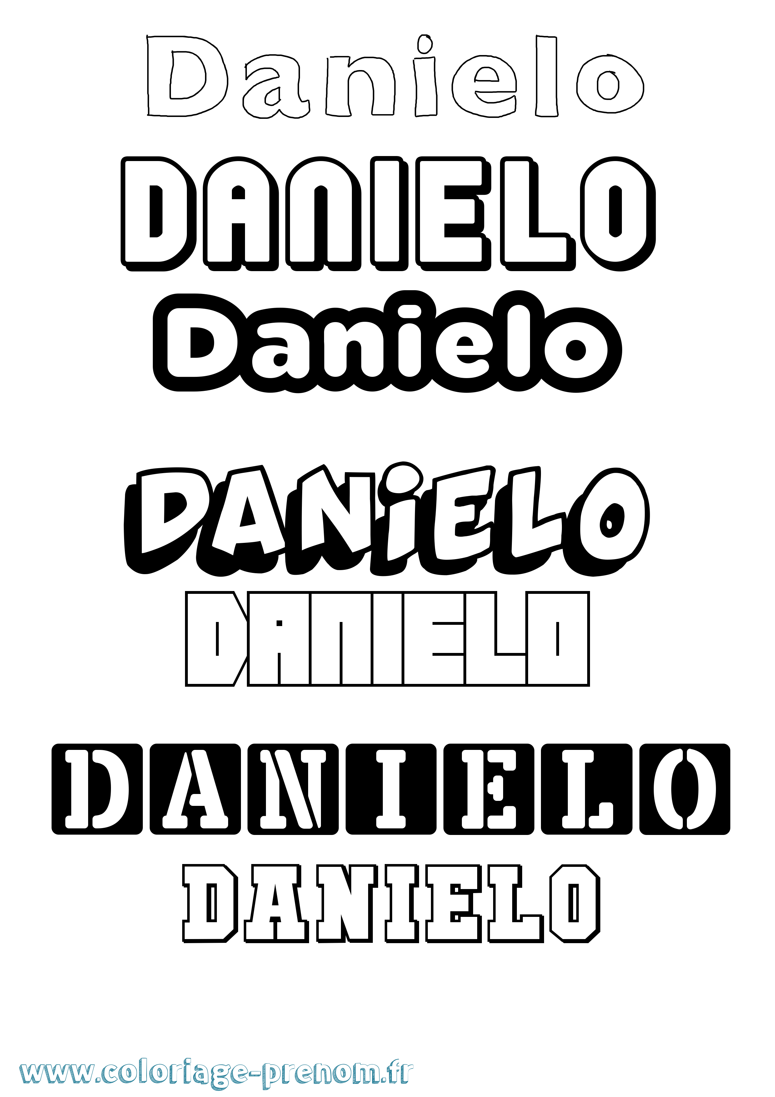 Coloriage prénom Danielo Simple