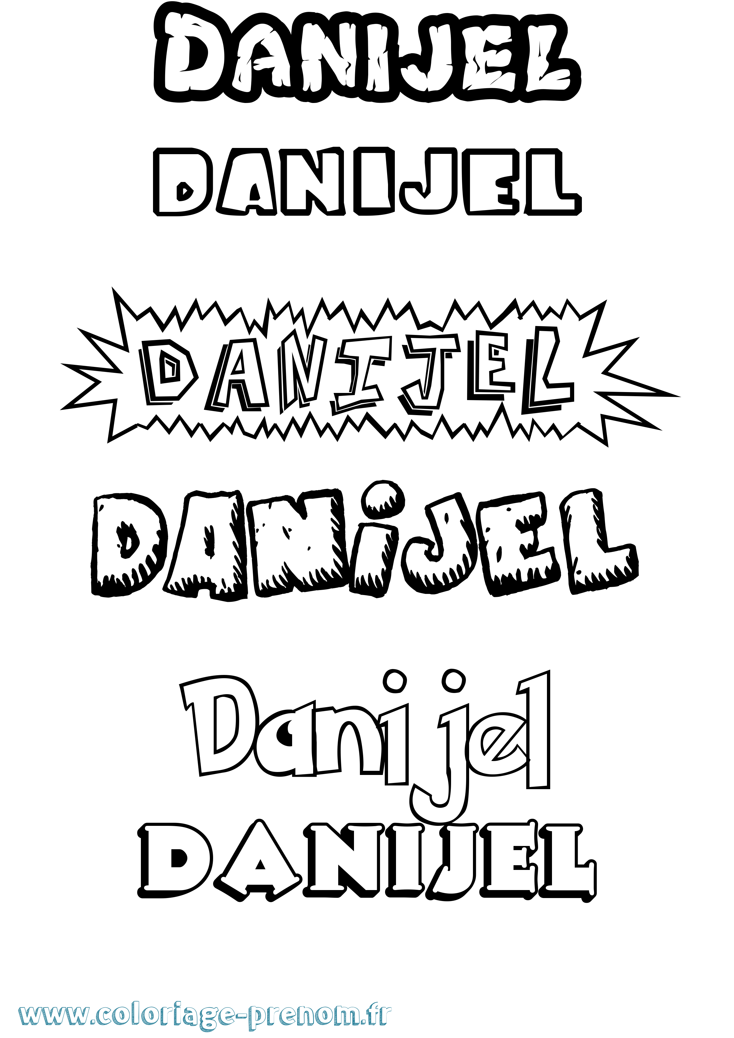 Coloriage prénom Danijel Dessin Animé