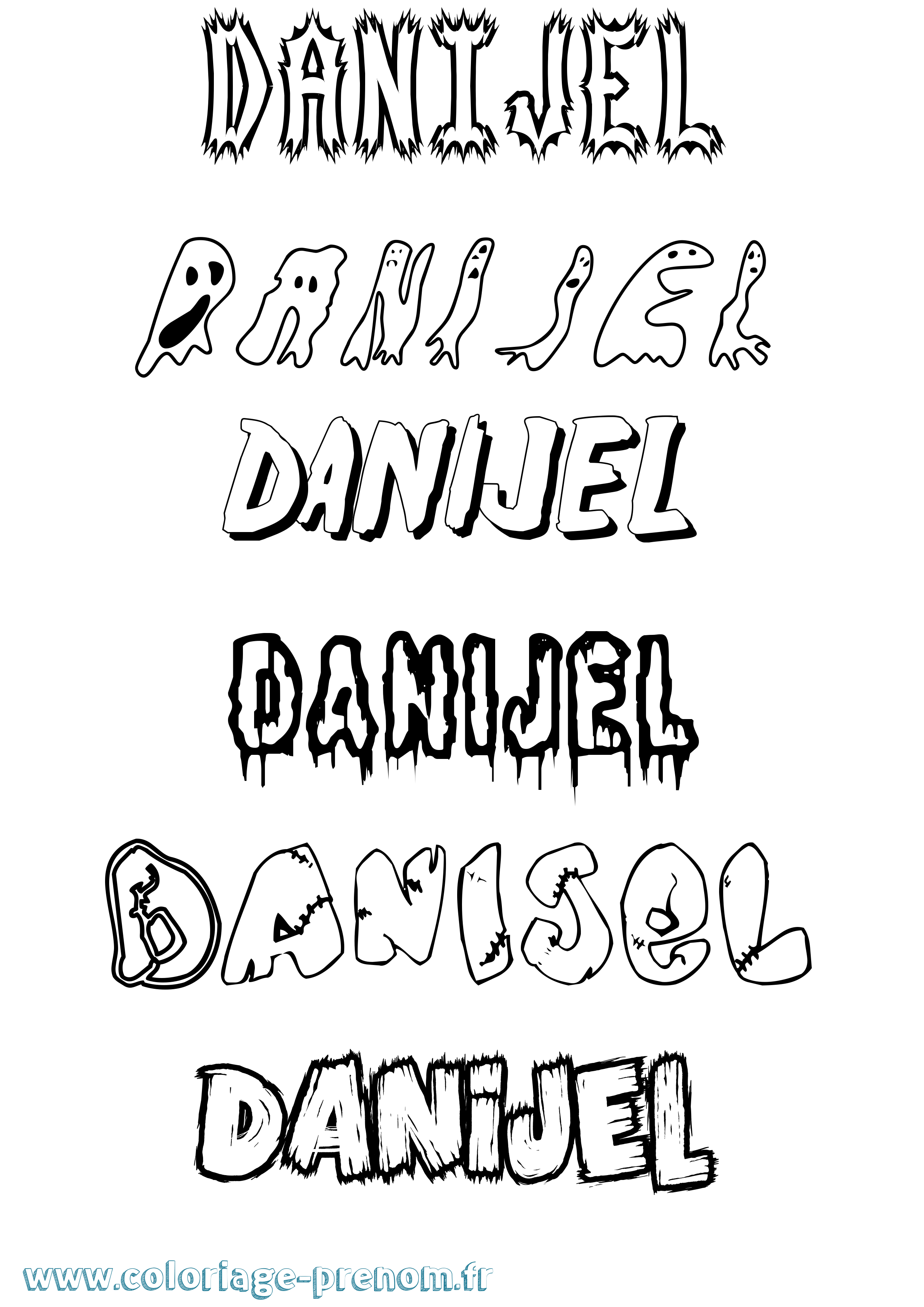 Coloriage prénom Danijel Frisson