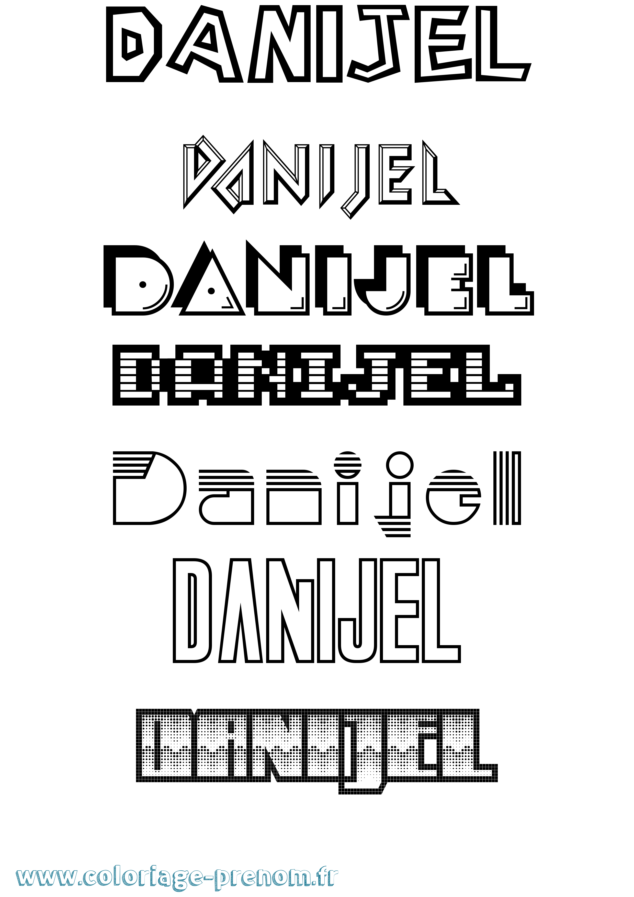 Coloriage prénom Danijel Jeux Vidéos