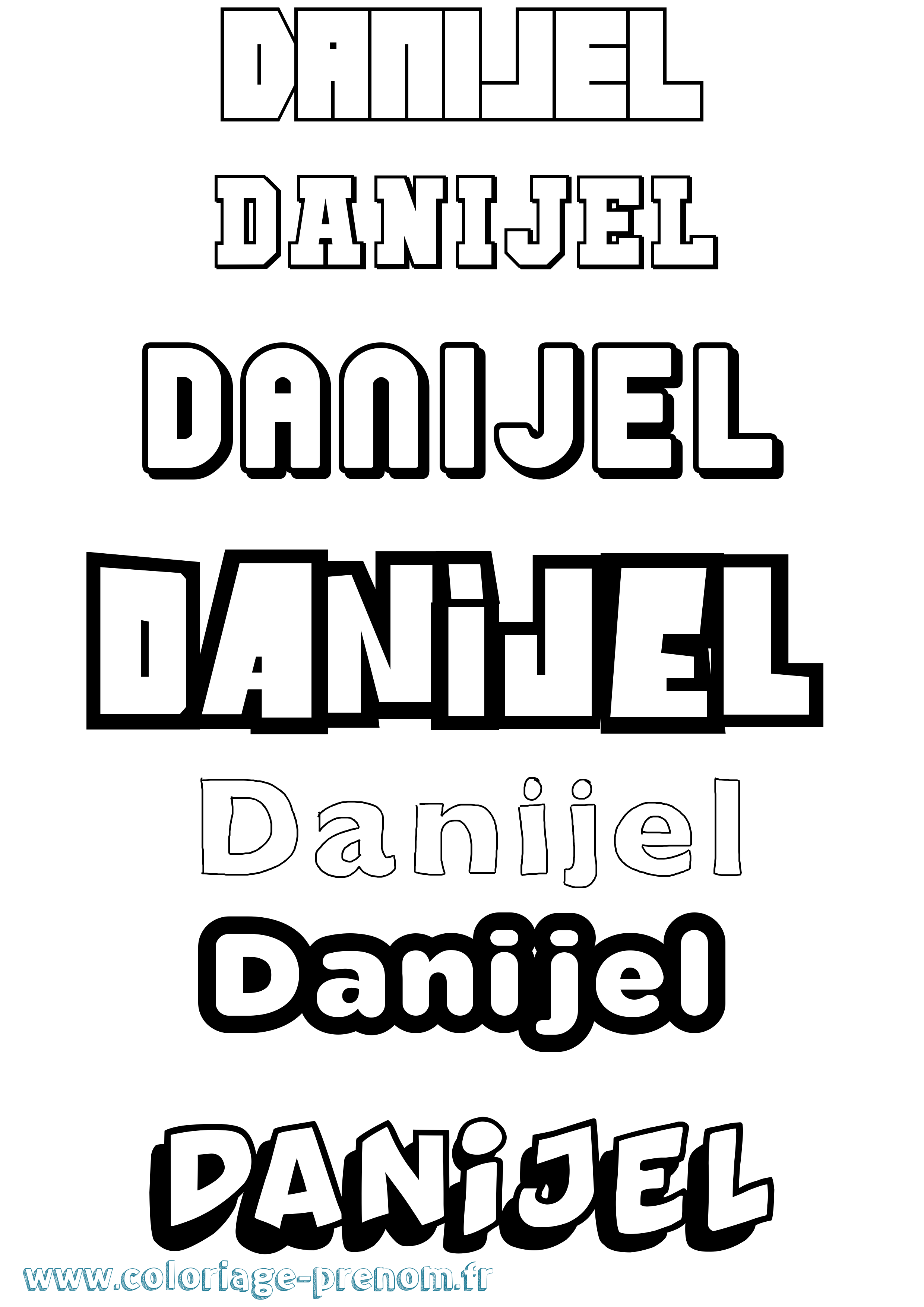 Coloriage prénom Danijel Simple