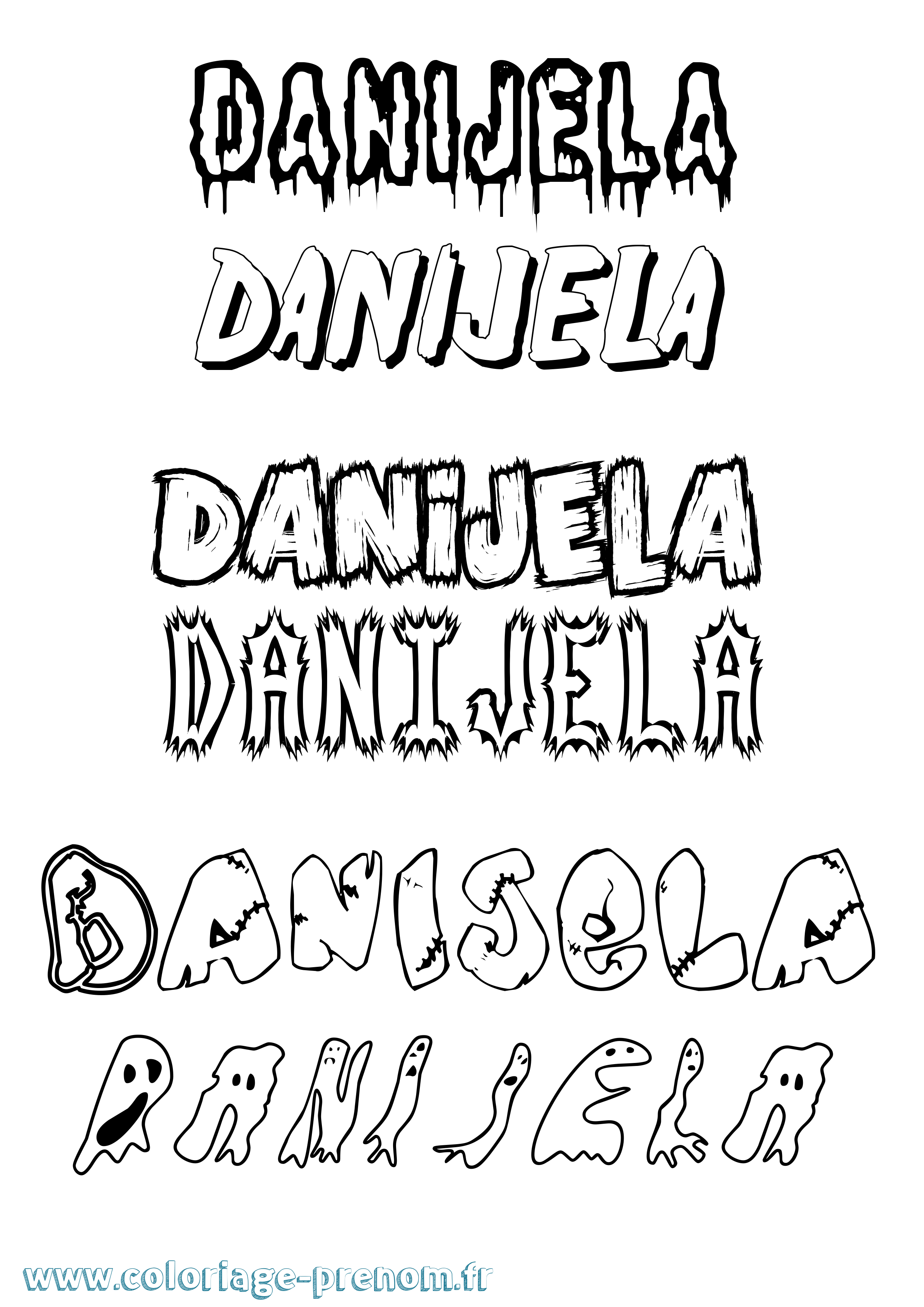 Coloriage prénom Danijela Frisson