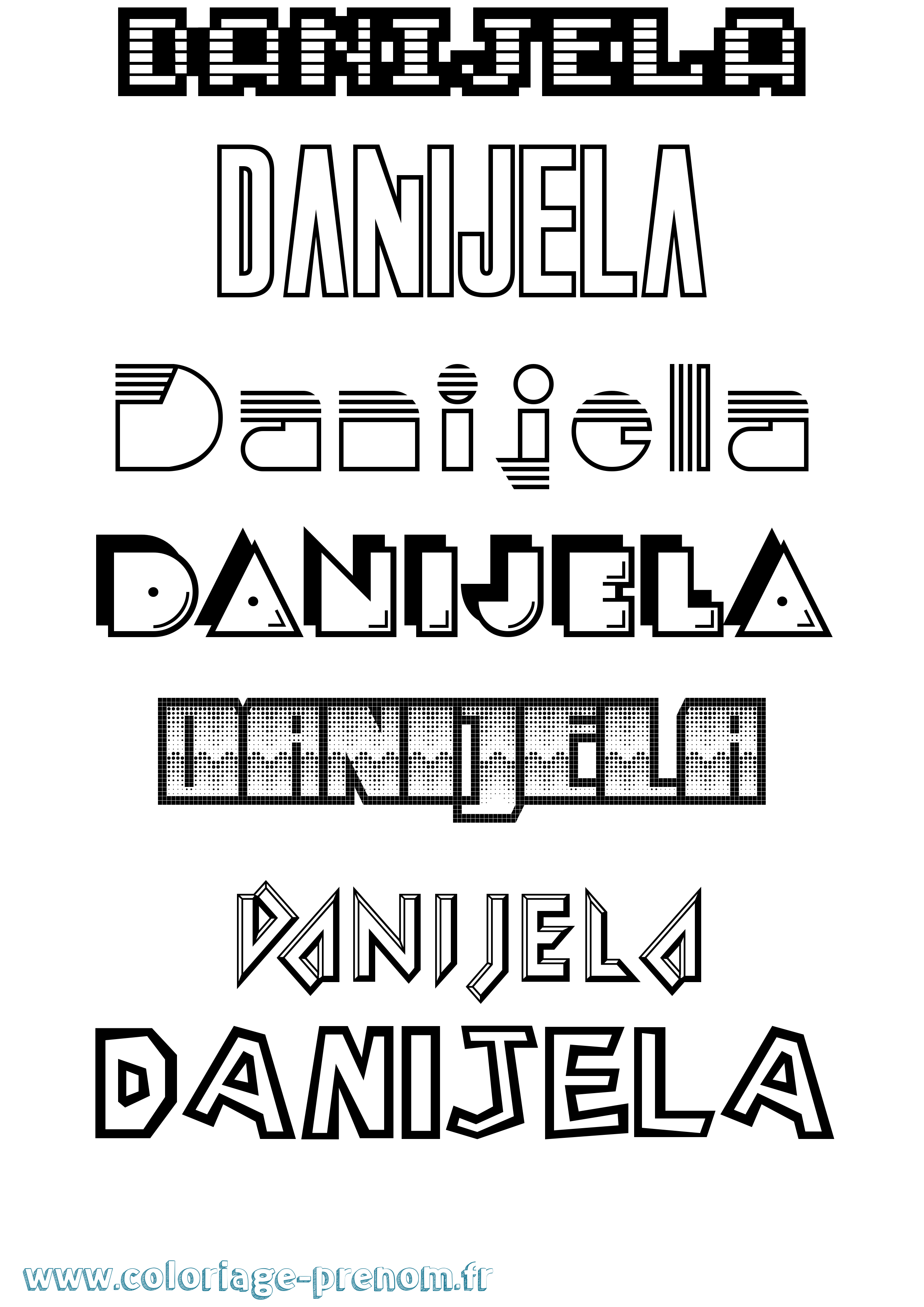 Coloriage prénom Danijela Jeux Vidéos