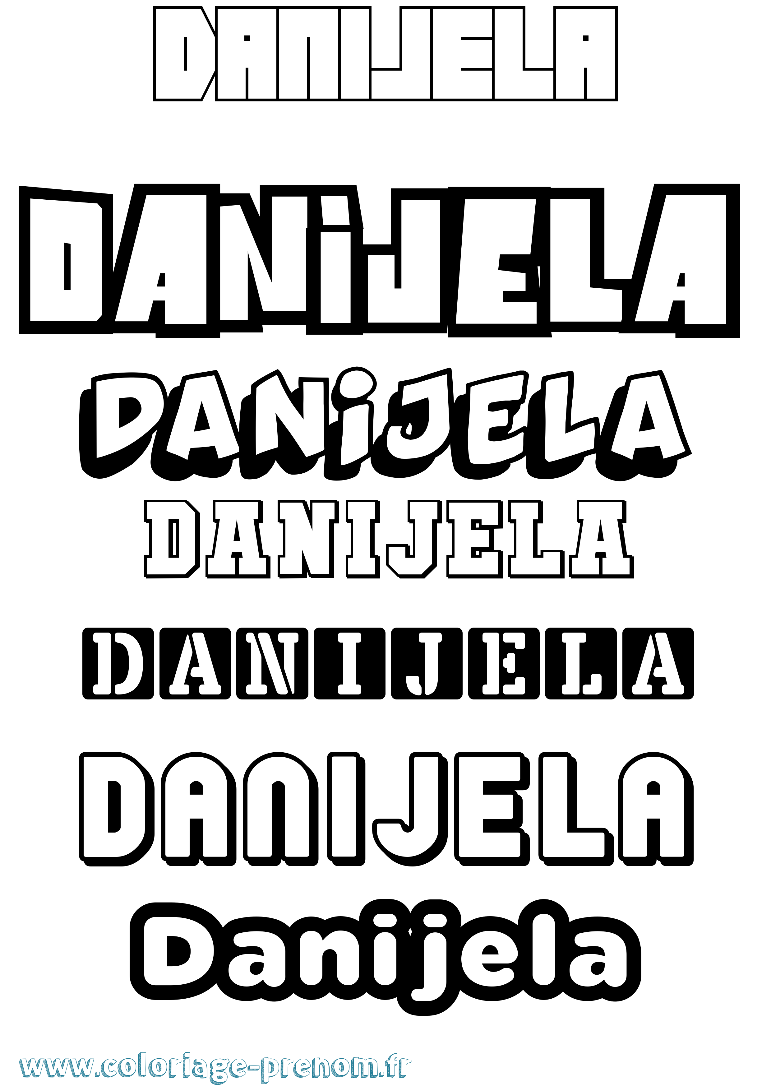 Coloriage prénom Danijela Simple