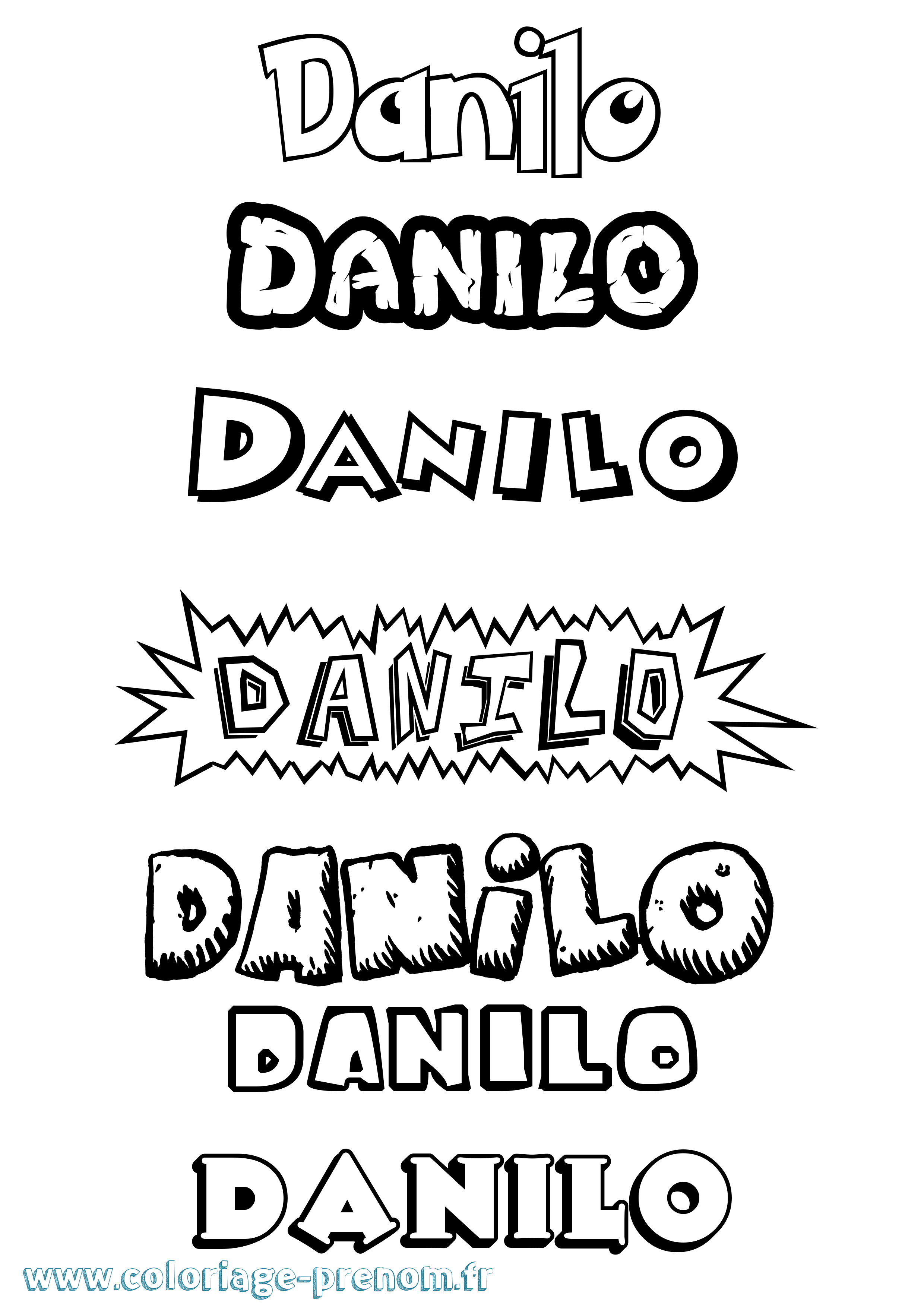 Coloriage Danilo Dessin Animé Coloriage prénom Danilo Dessin Animé