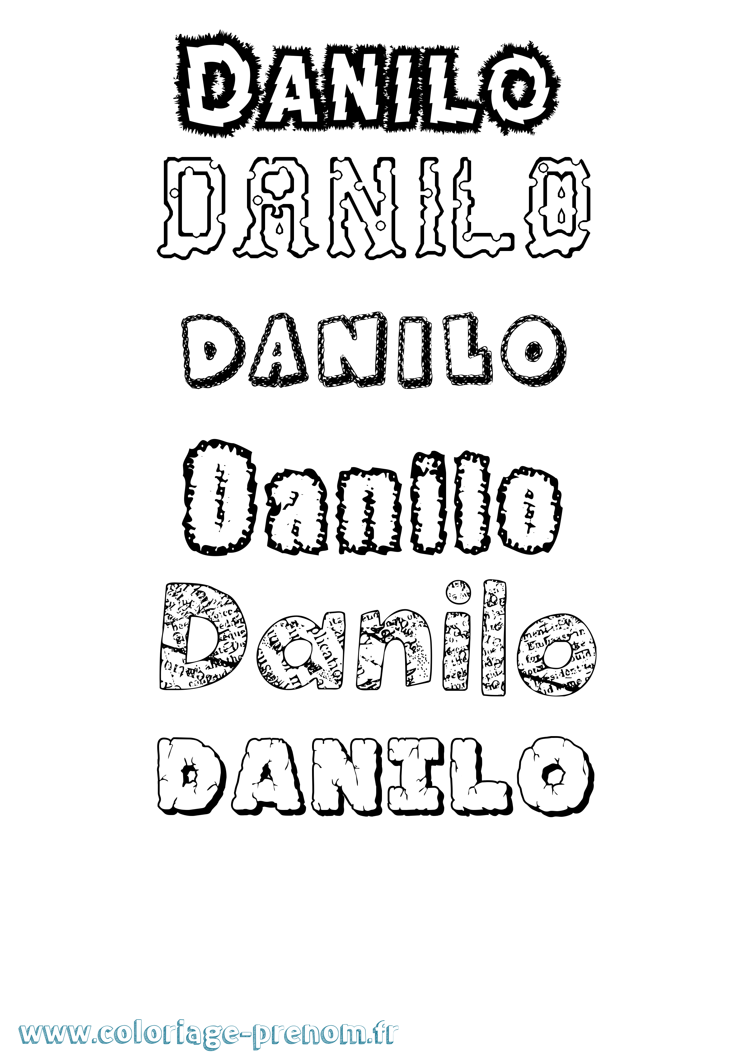 Coloriage Danilo Destructuré Coloriage prénom Danilo Destructuré