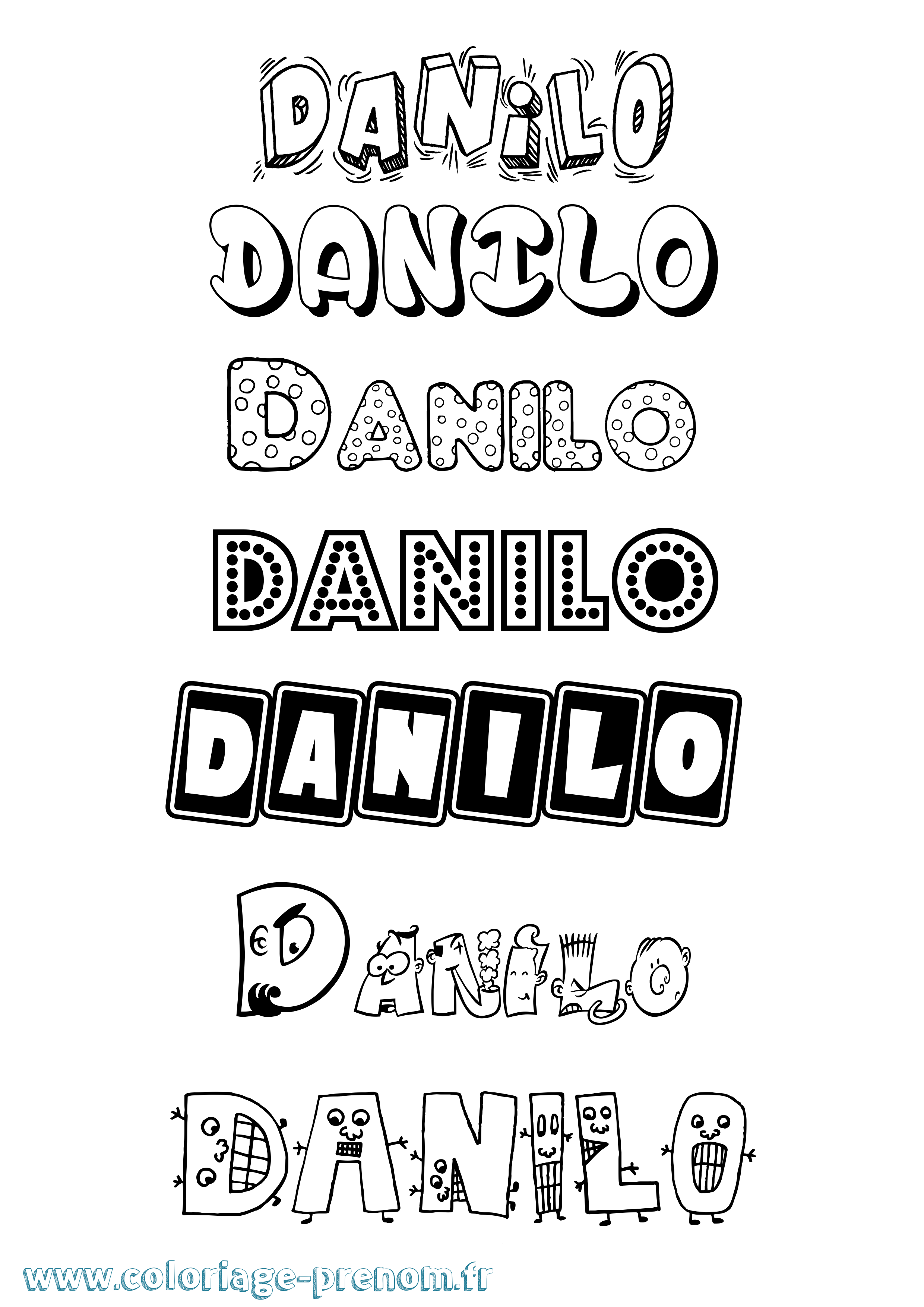 Coloriage Danilo Fun Coloriage prénom Danilo Fun