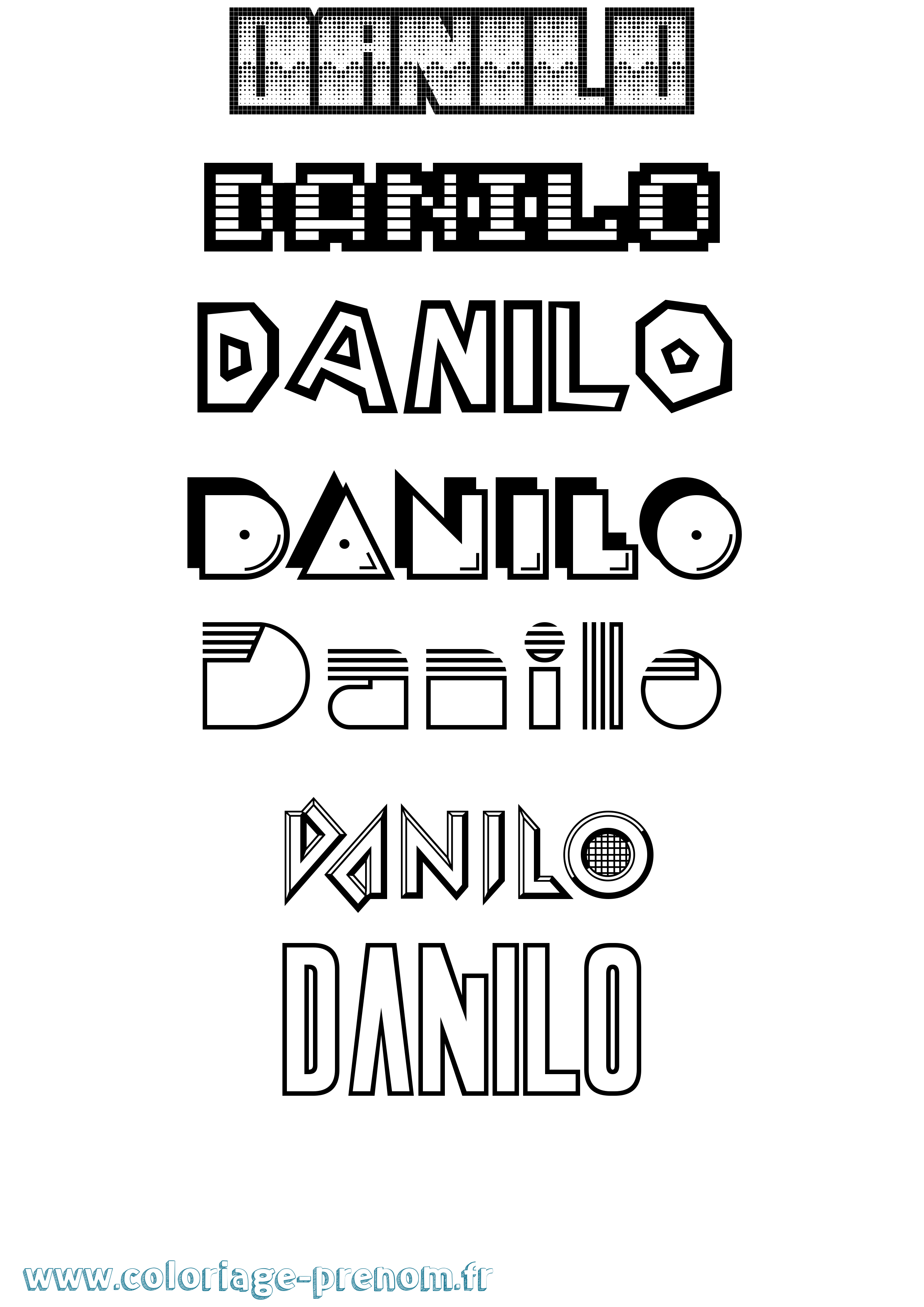 Coloriage Danilo Jeux Vidéos Coloriage prénom Danilo Jeux Vidéos