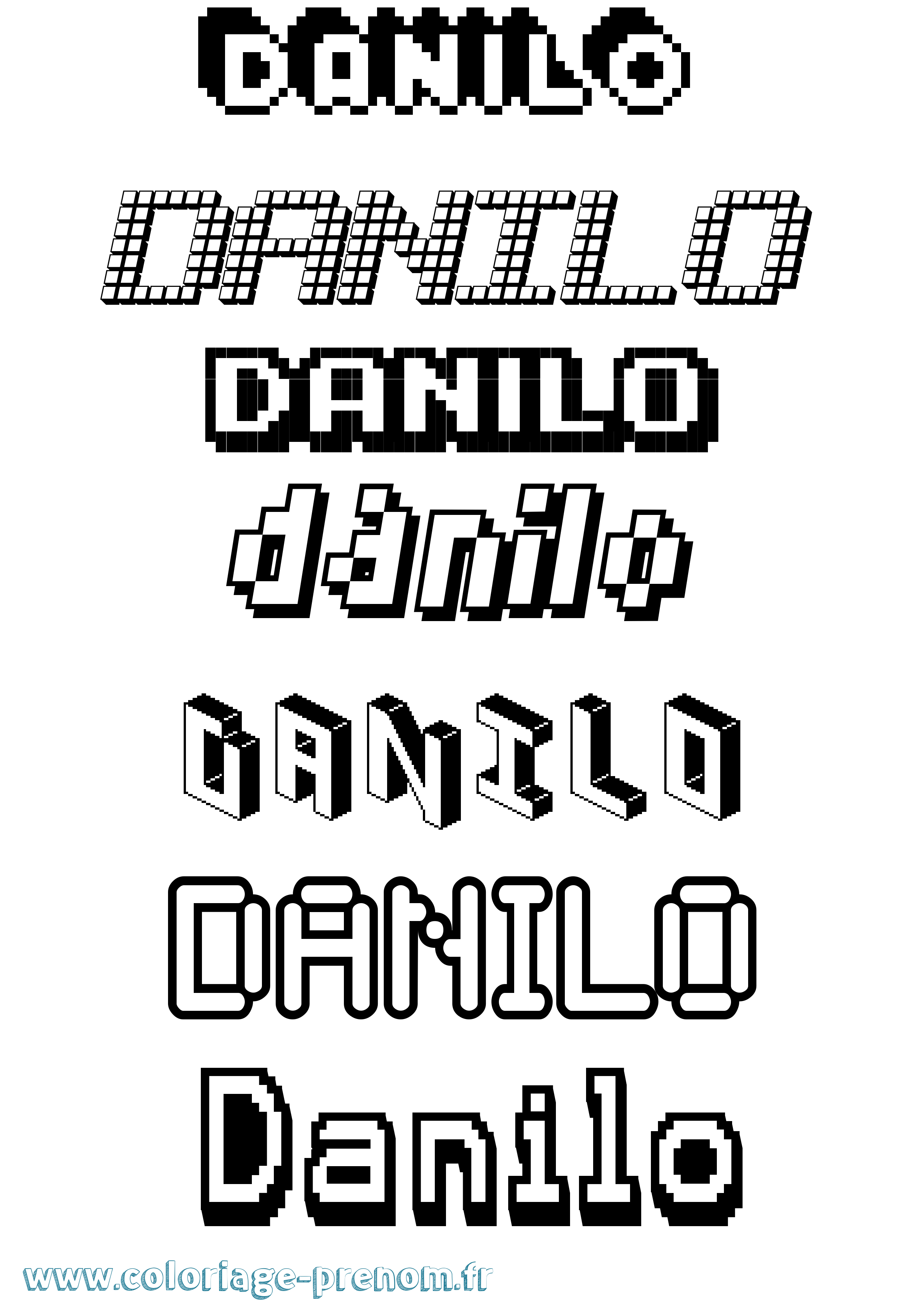 Coloriage Danilo Pixel Coloriage prénom Danilo Pixel
