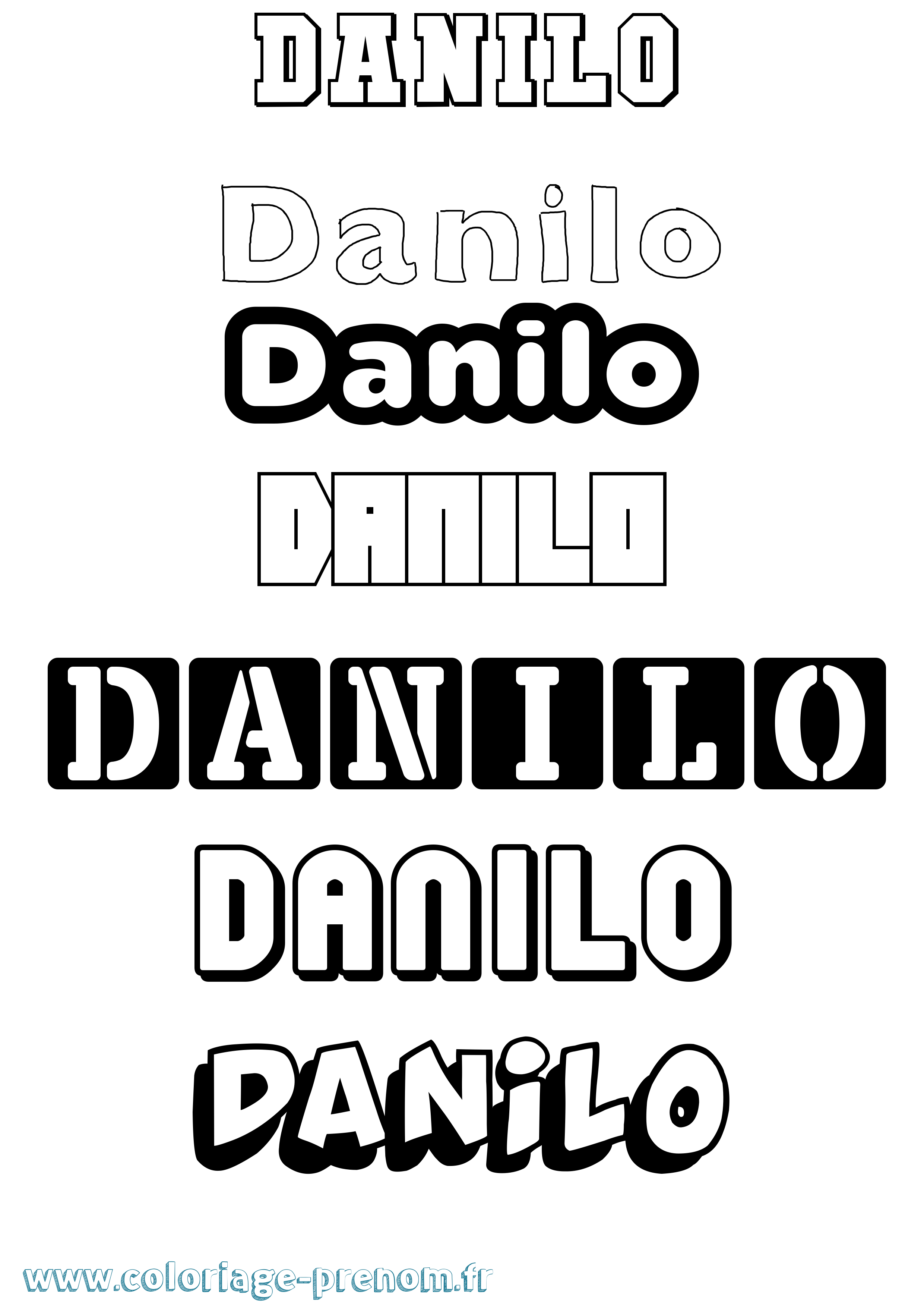 Coloriage Danilo Simple Coloriage prénom Danilo Simple