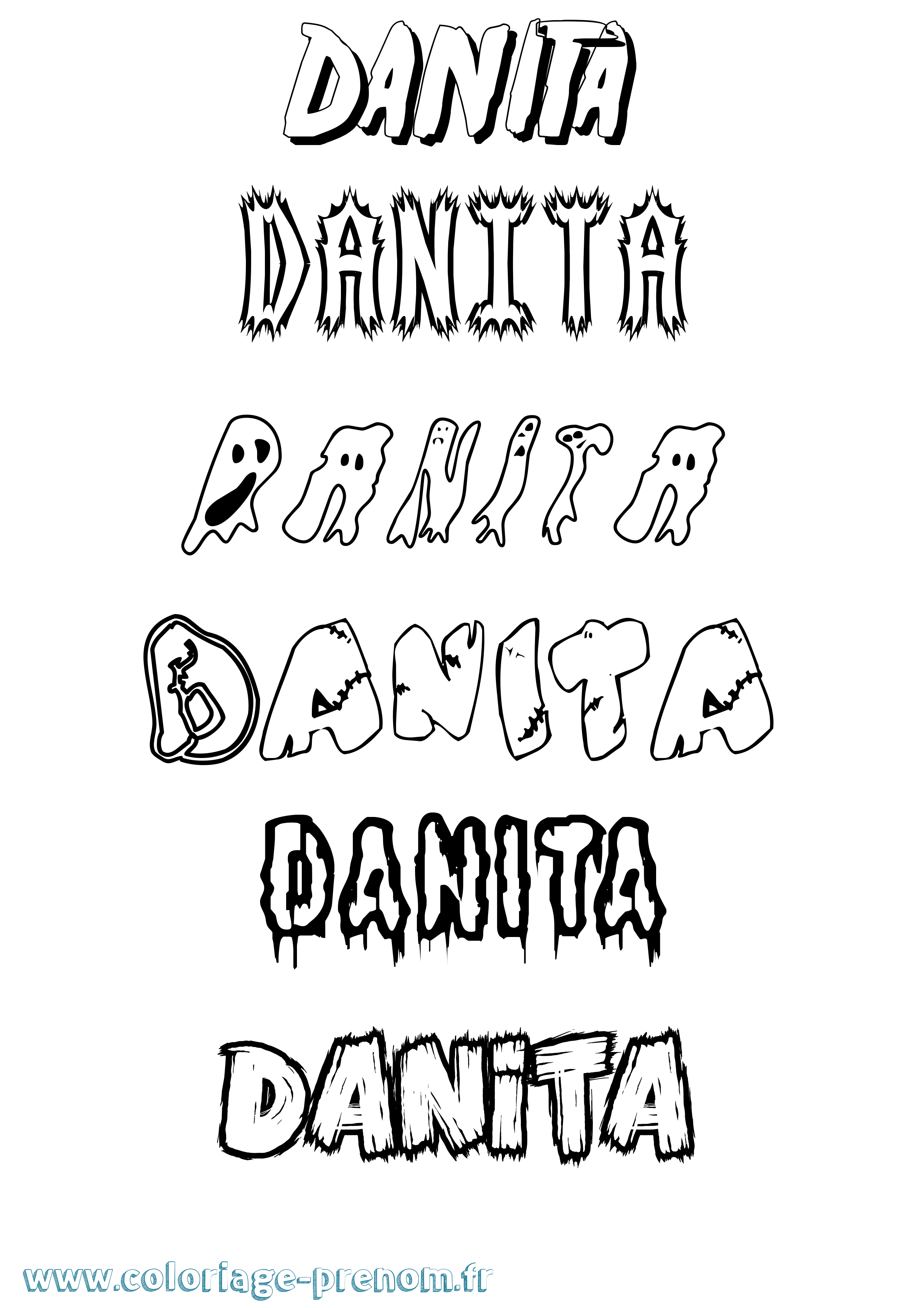 Coloriage prénom Danita Frisson