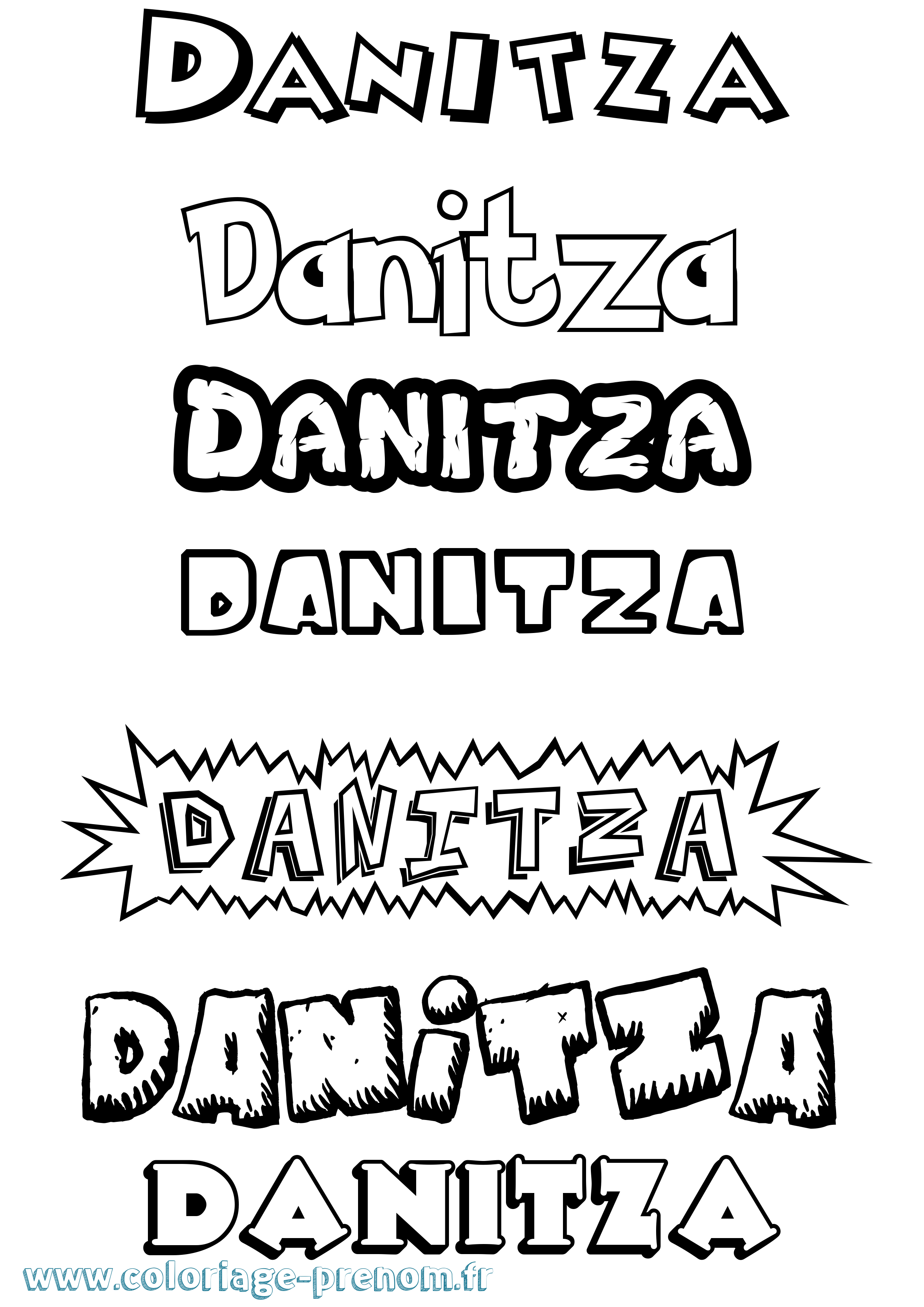 Coloriage prénom Danitza Dessin Animé