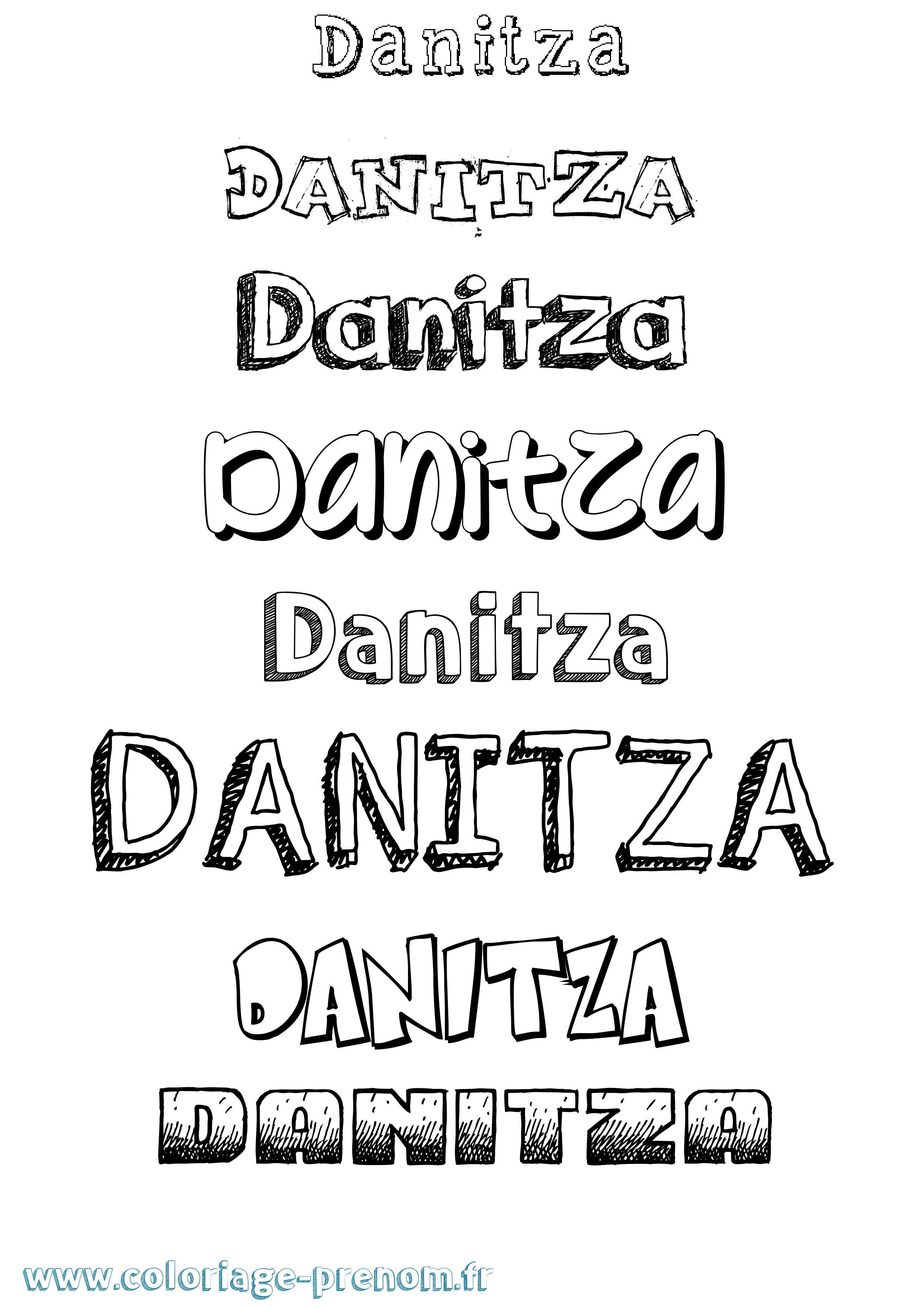 Coloriage prénom Danitza Dessiné