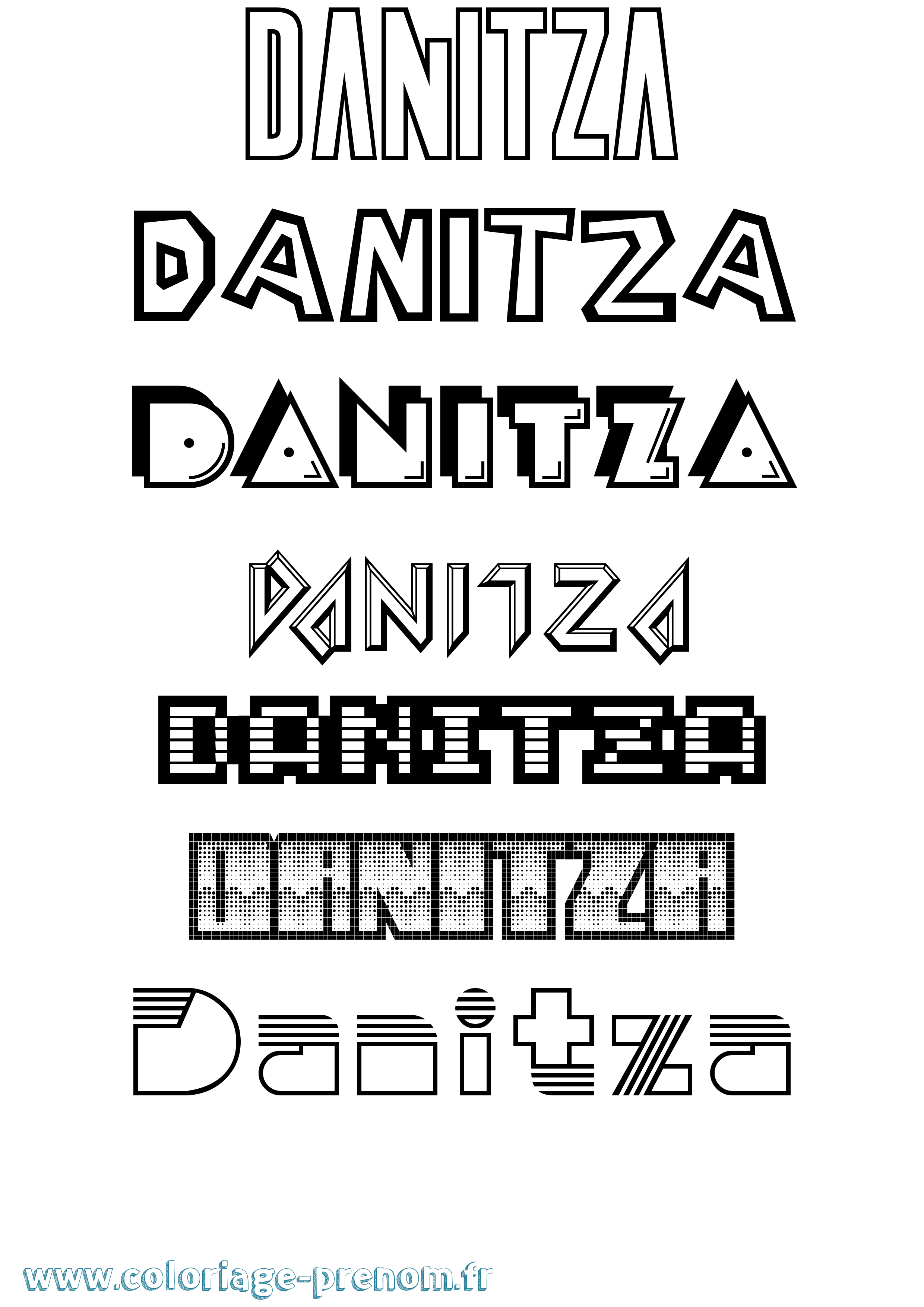 Coloriage prénom Danitza Jeux Vidéos