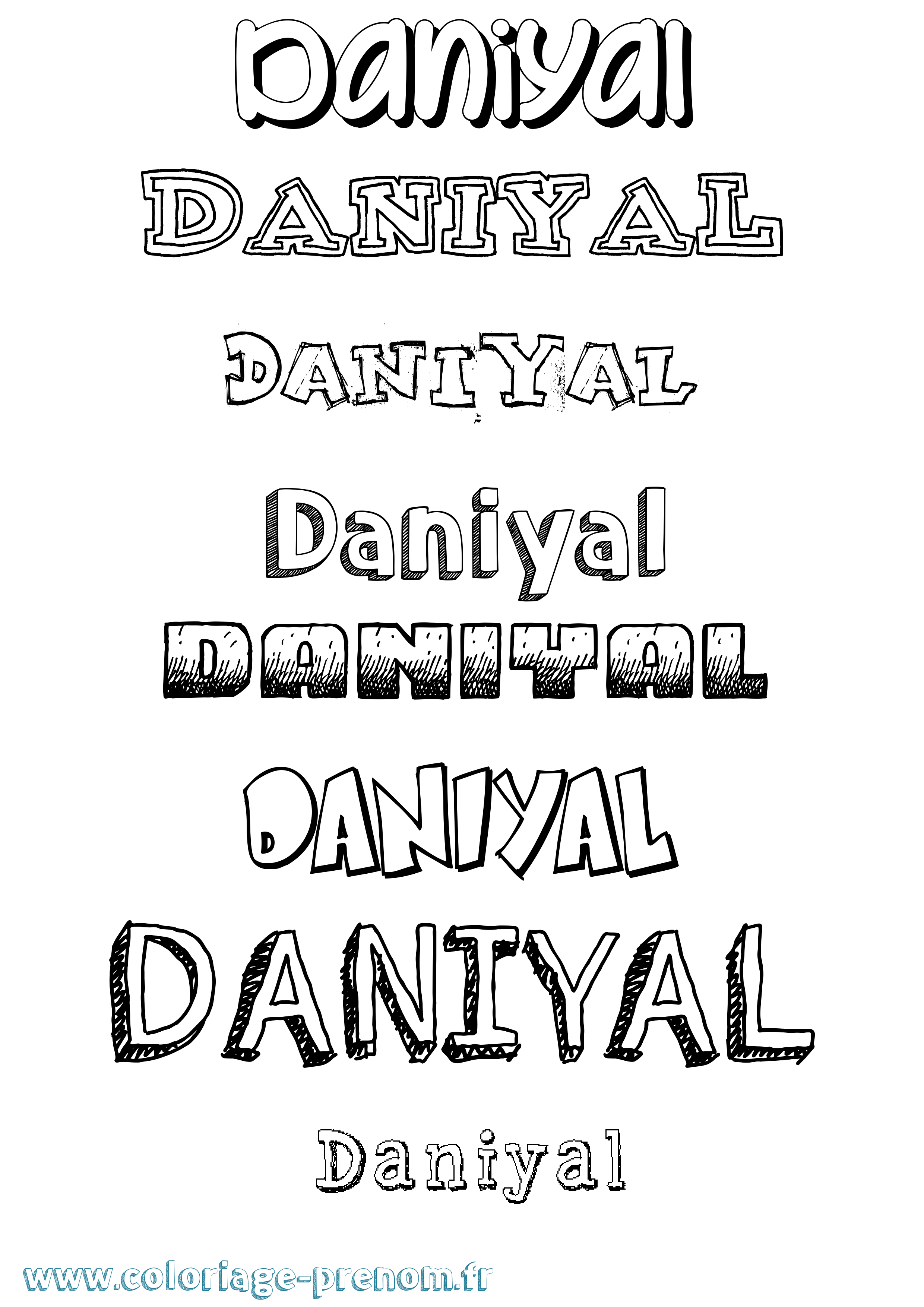 Coloriage Daniyal Dessiné Coloriage prénom Daniyal Dessiné