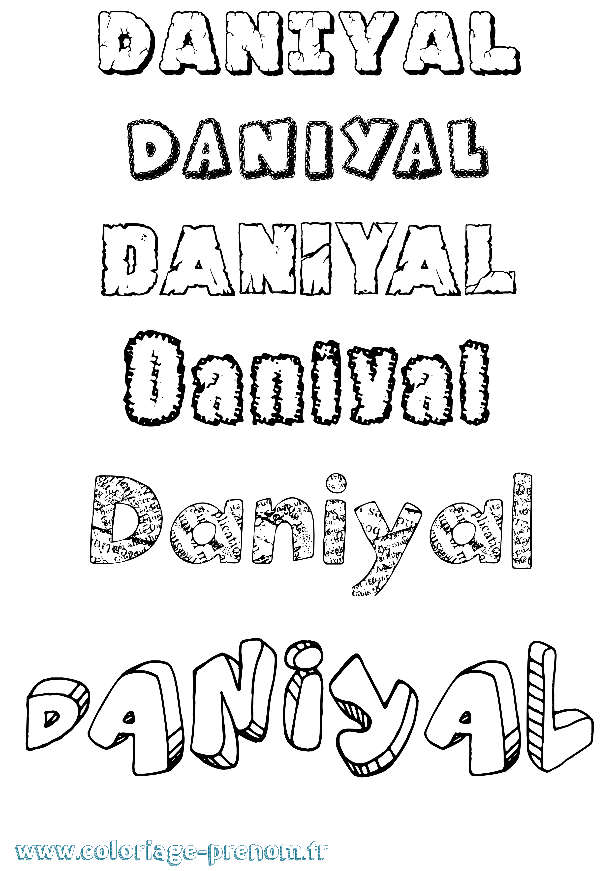Coloriage Daniyal Destructuré Coloriage prénom Daniyal Destructuré