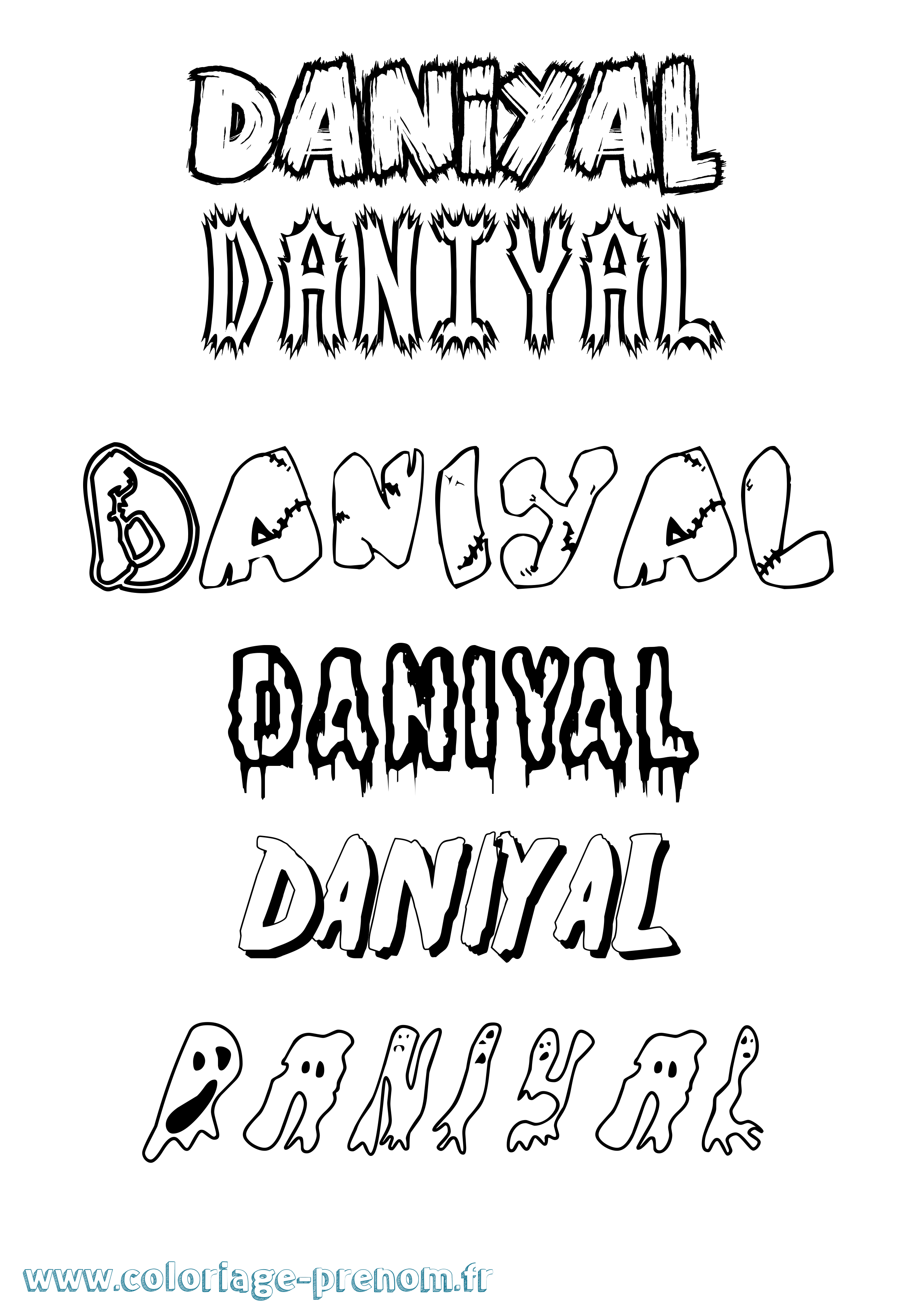 Coloriage Daniyal Frisson Coloriage prénom Daniyal Frisson