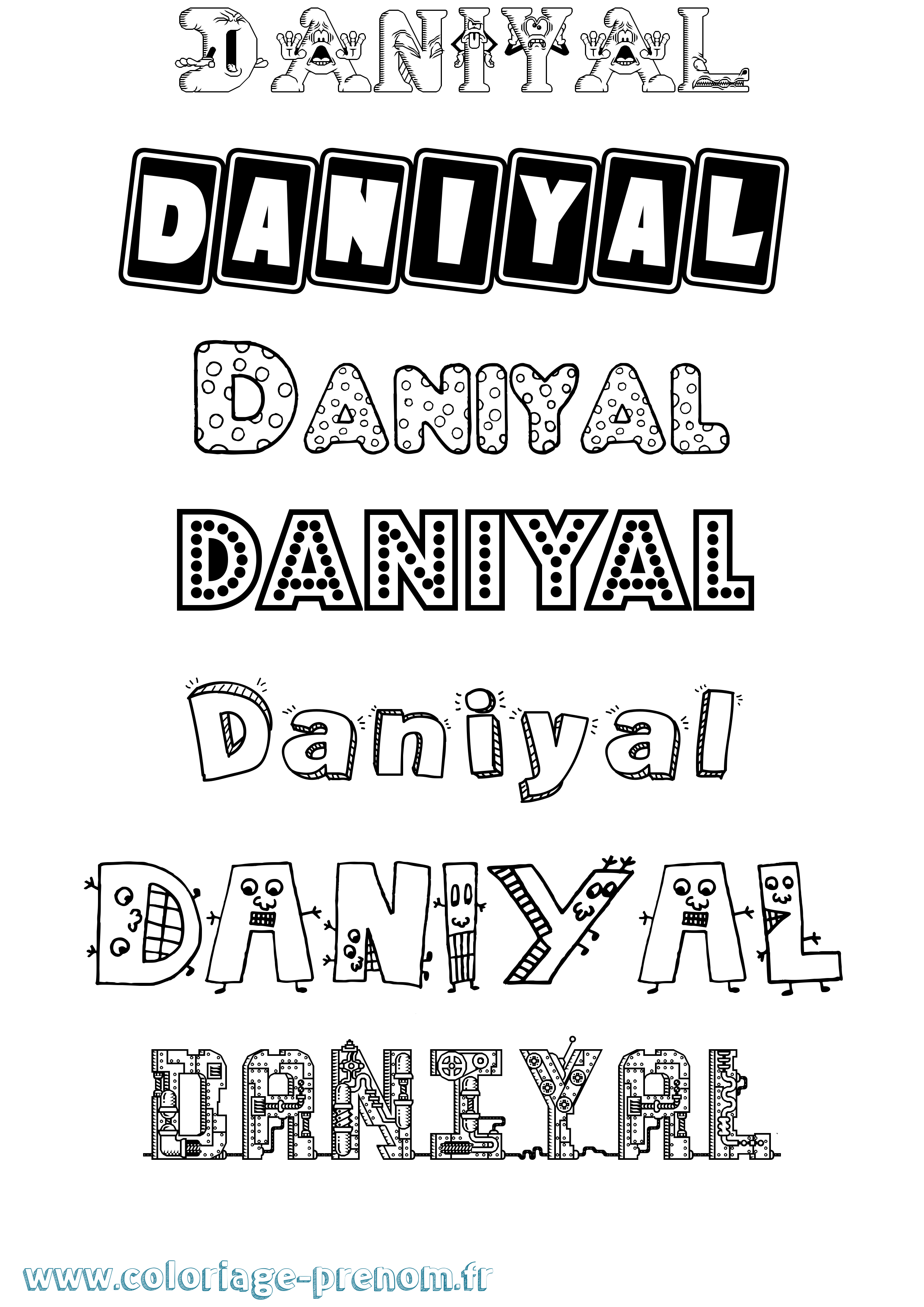Coloriage Daniyal Fun Coloriage prénom Daniyal Fun