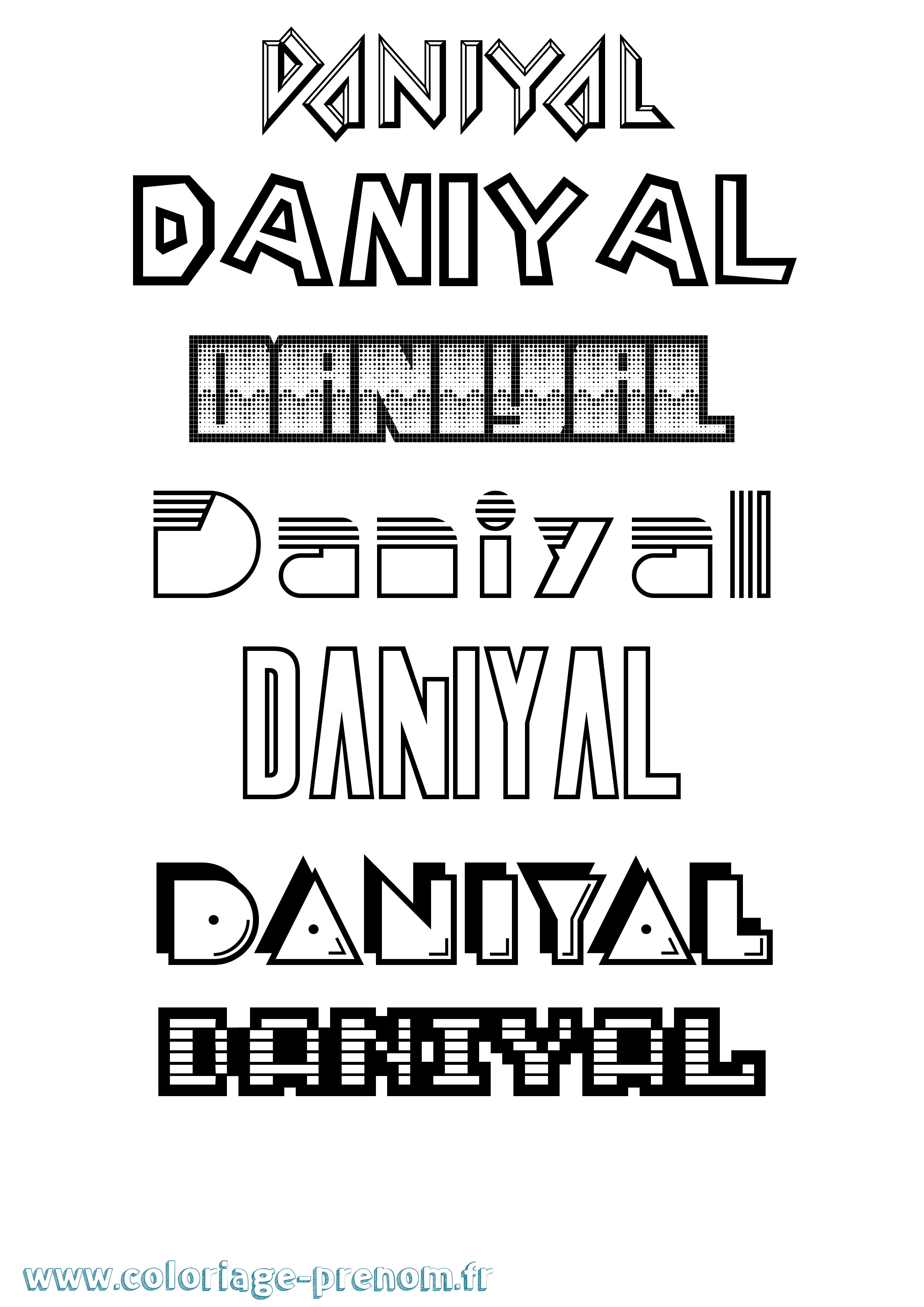 Coloriage Daniyal Jeux Vidéos Coloriage prénom Daniyal Jeux Vidéos