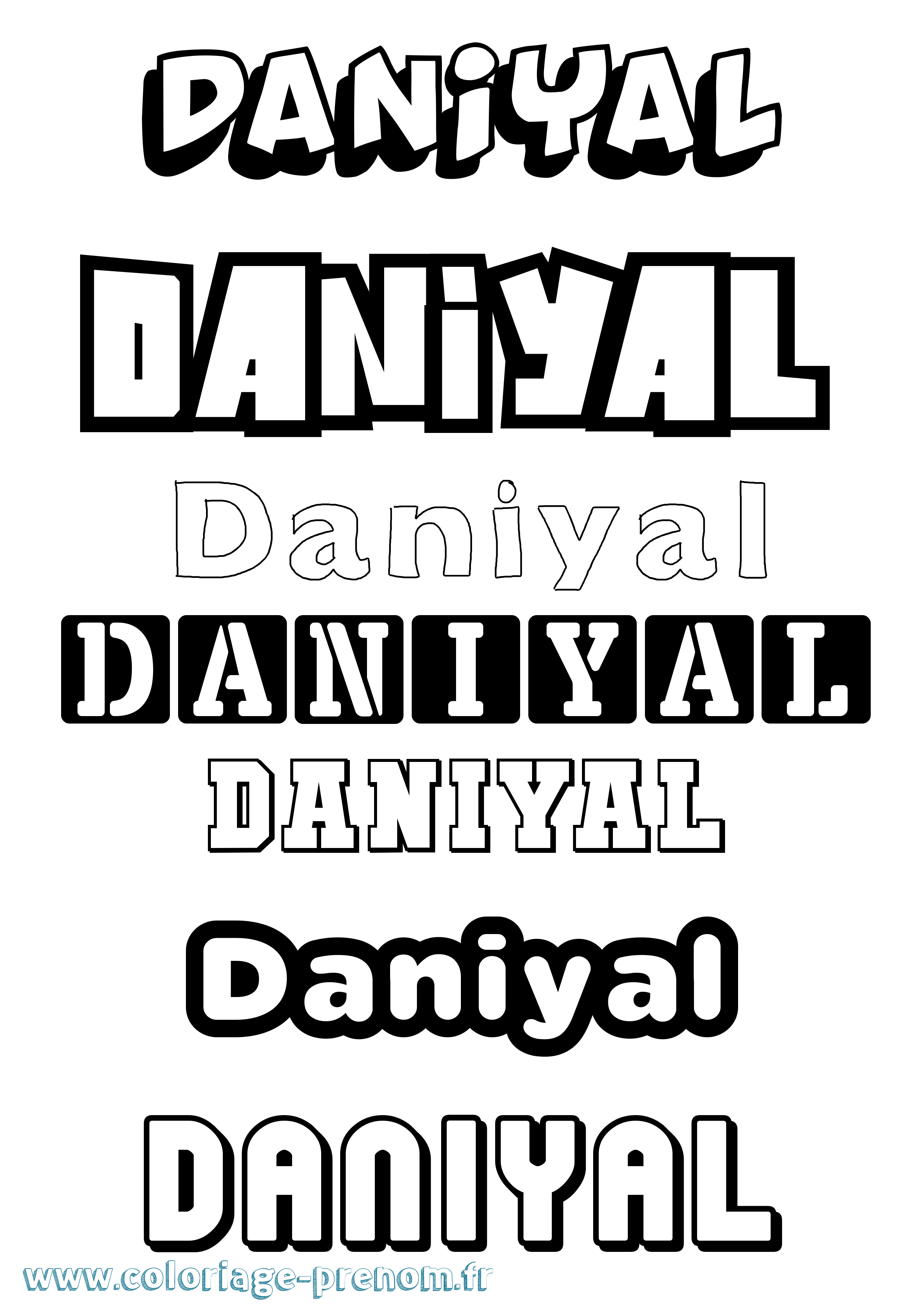 Coloriage Daniyal Simple Coloriage prénom Daniyal Simple