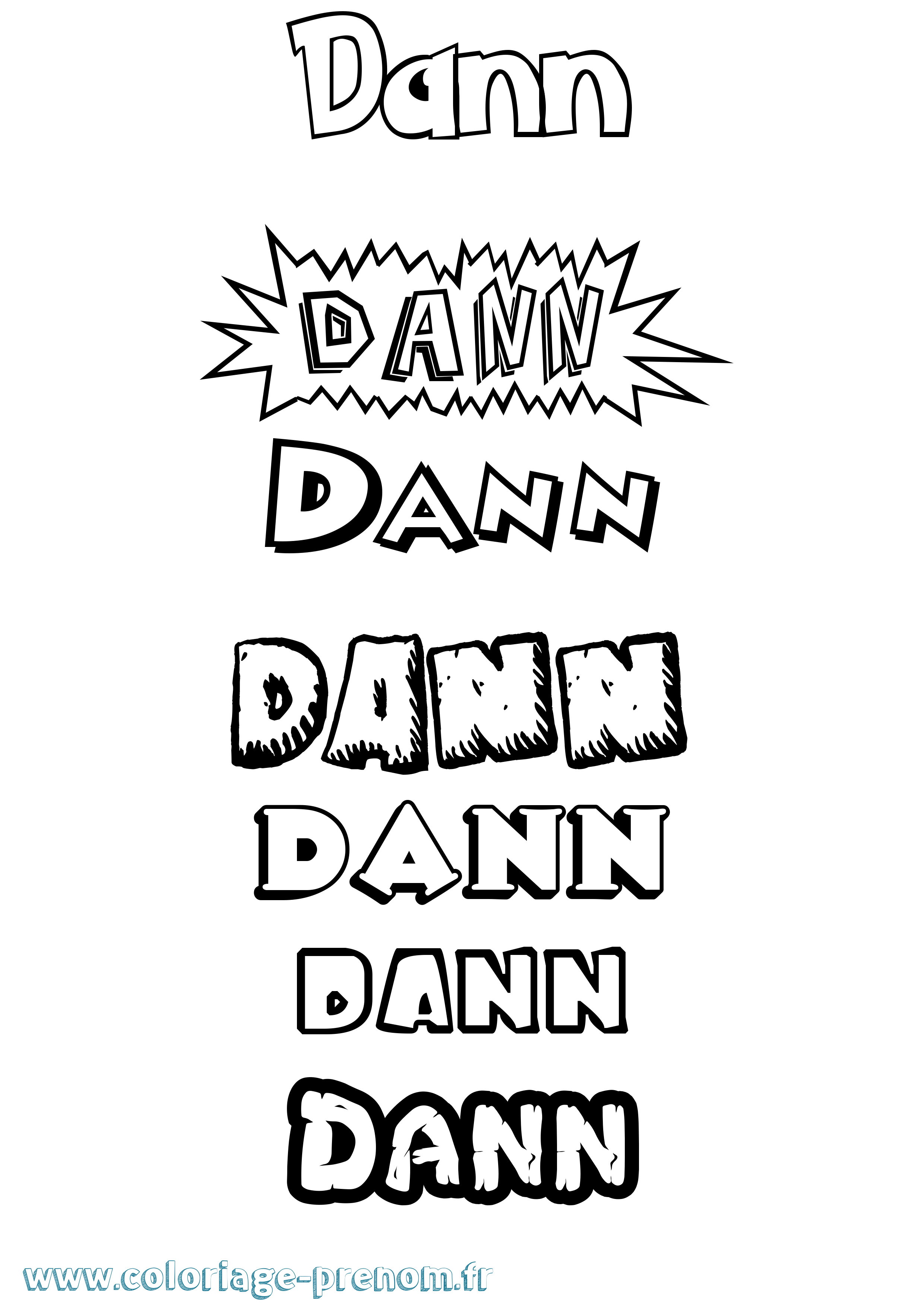 Coloriage Dann Dessin Animé Coloriage prénom Dann Dessin Animé