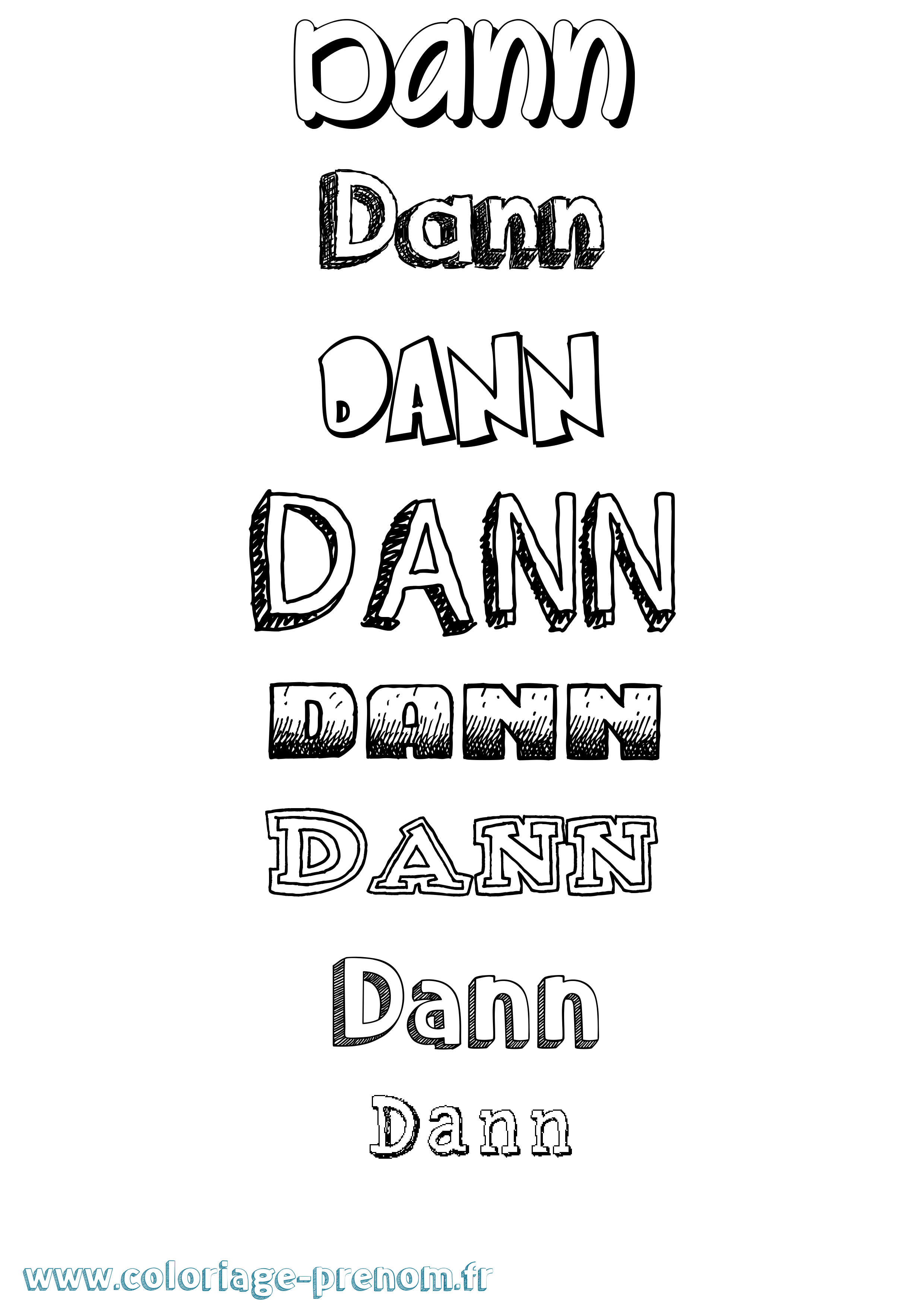 Coloriage Dann Dessiné Coloriage prénom Dann Dessiné