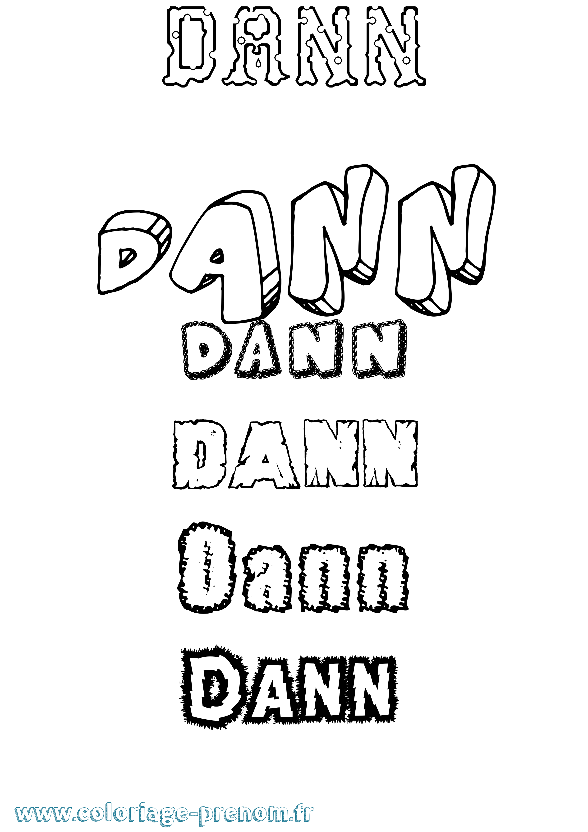 Coloriage Dann Destructuré Coloriage prénom Dann Destructuré