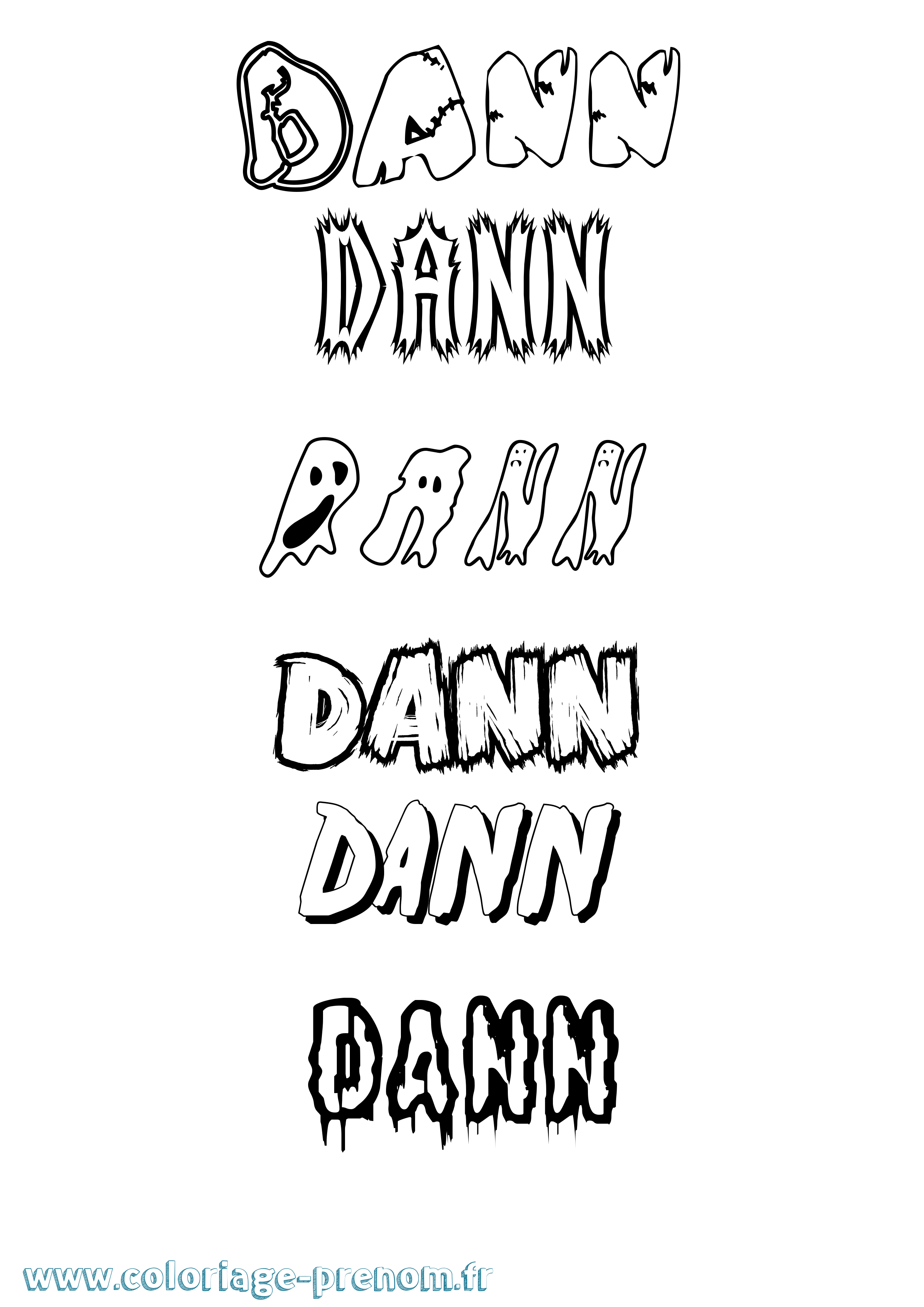 Coloriage Dann Frisson Coloriage prénom Dann Frisson